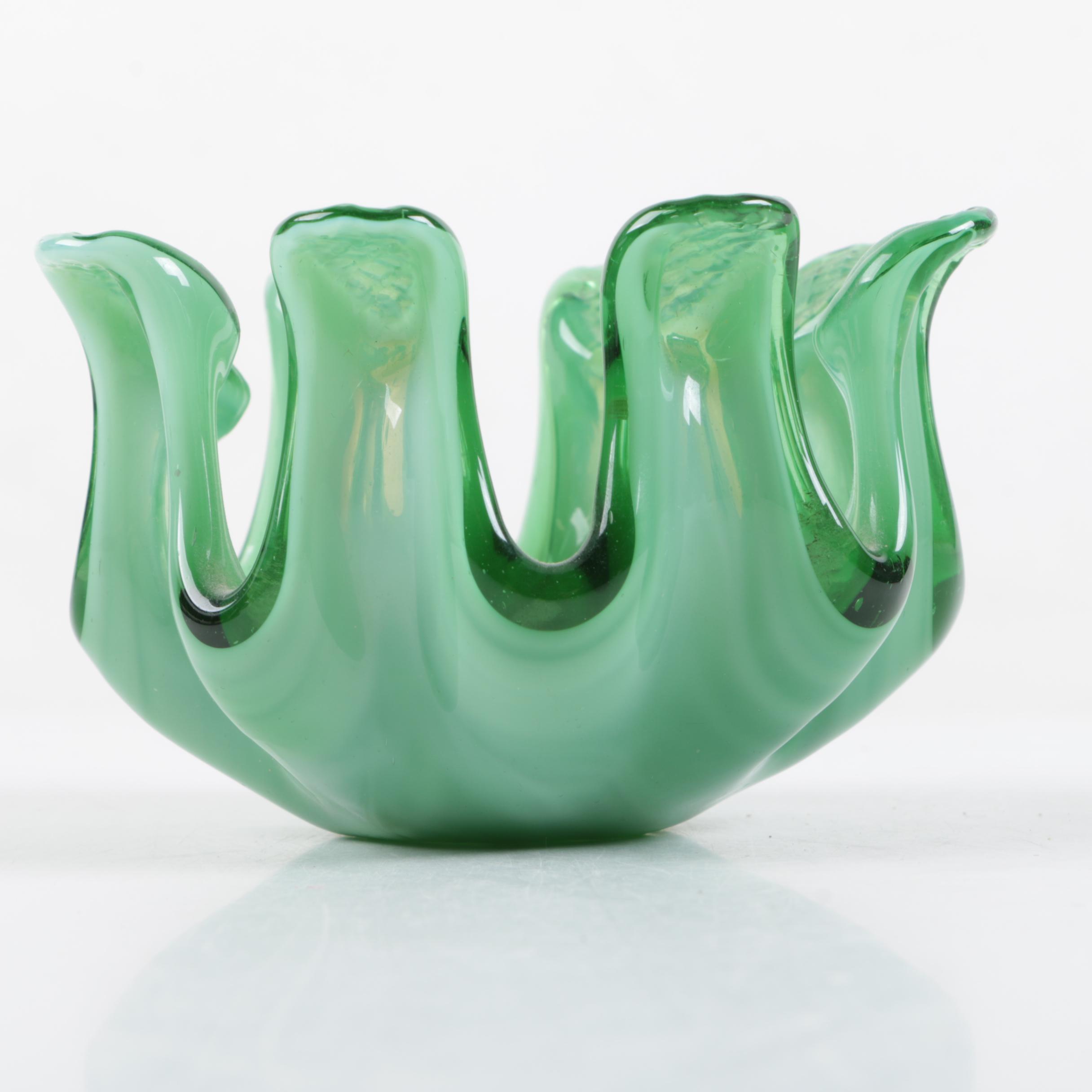 Blown Art Glass Dish EBTH