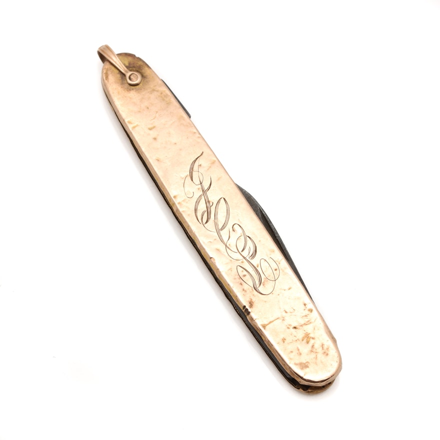 10K Yellow Gold Capped Pocket Knife | EBTH