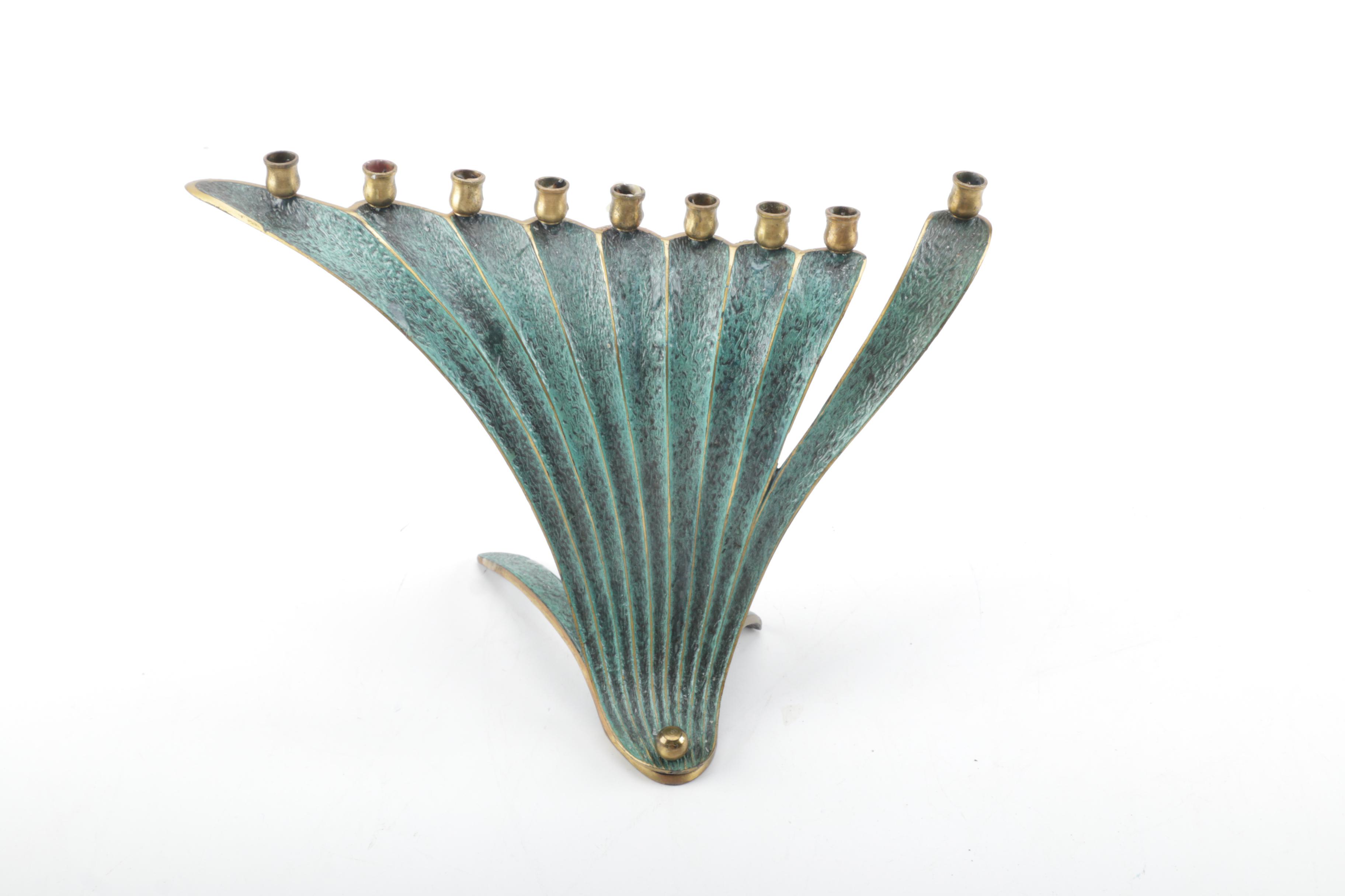 Menorah and Shabbat Candle Holders from Israel EBTH