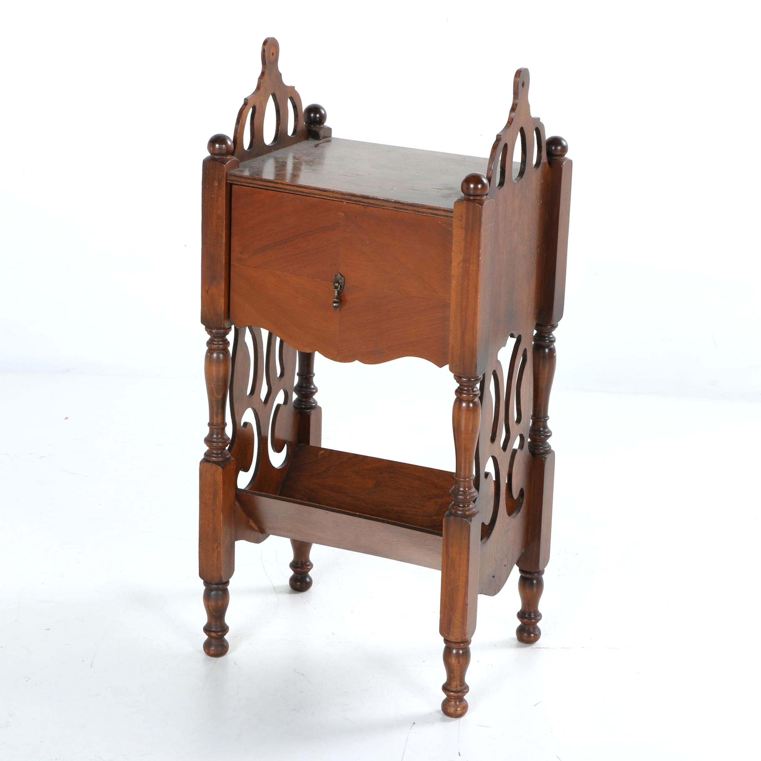 Vintage Walnut Humidor Stand EBTH