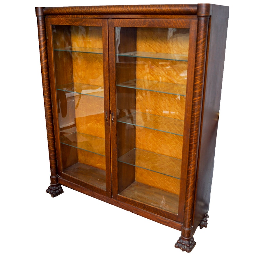 Antique Oak Display Cabinet : EBTH Antique Oak Display Cabinet ... - Antique Oak Display Cabinet : EBTH