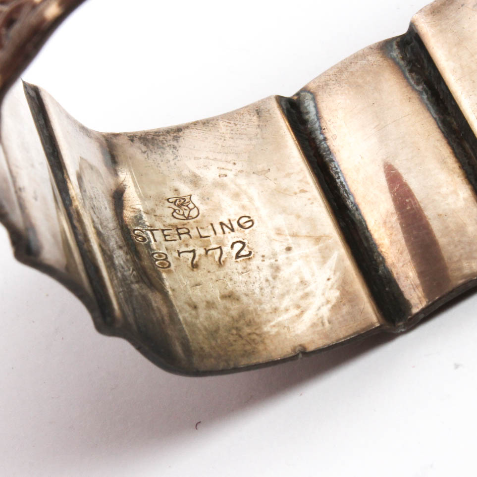 Steiff Sterling "Bourbon" Decanter Tag and Other Sterling Silver