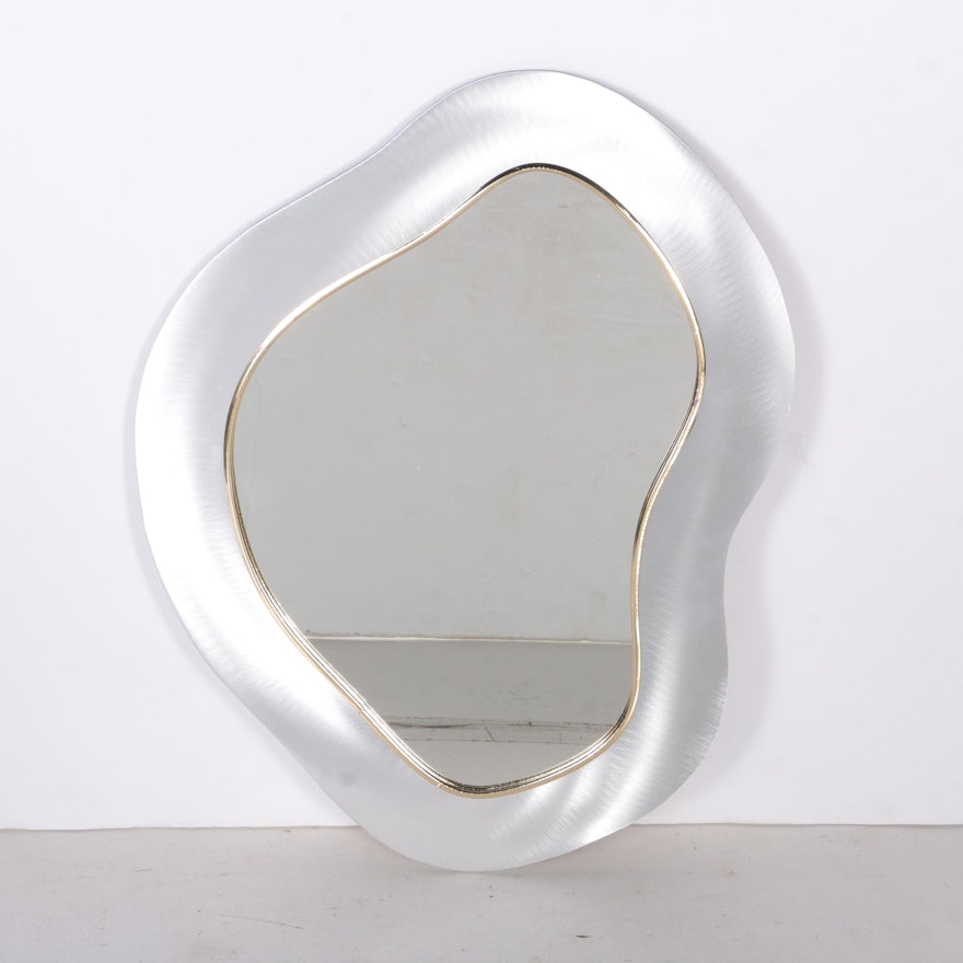 Wall Mirror with Opalescent Asymmetrical Metal Frame : EBTH