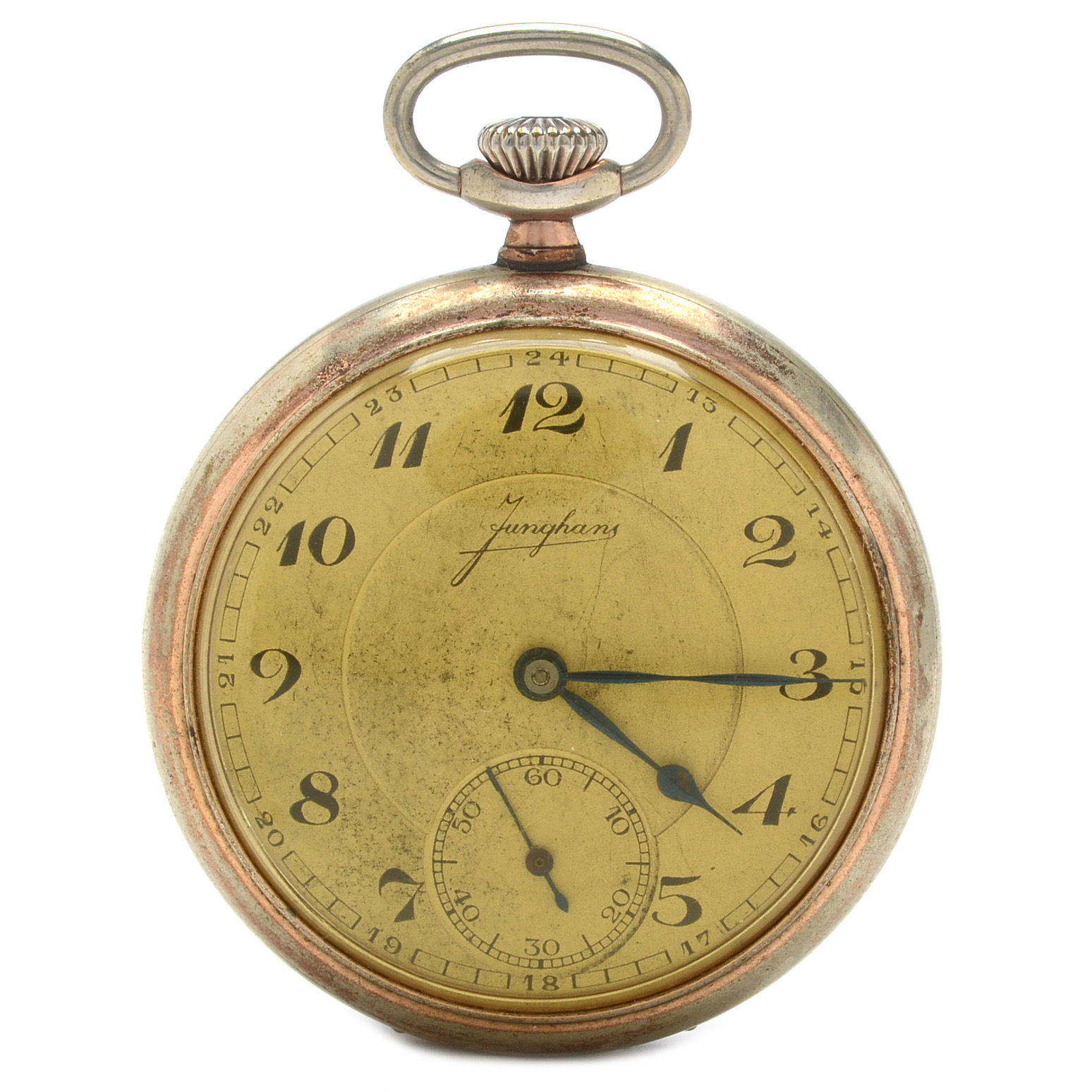 Antique TwoTone Open Face Junghans Pocket Watch EBTH