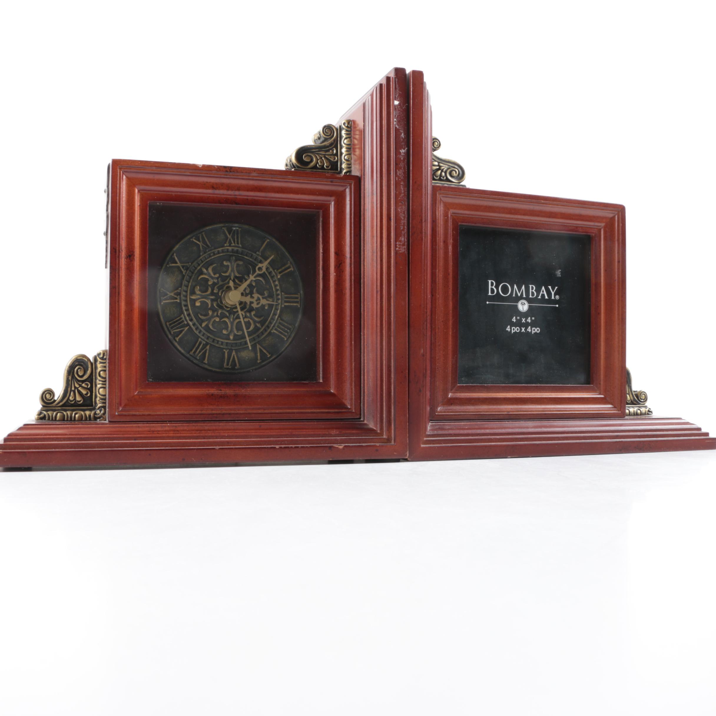 Bombay Bookends with Picture Frames and Clock EBTH
