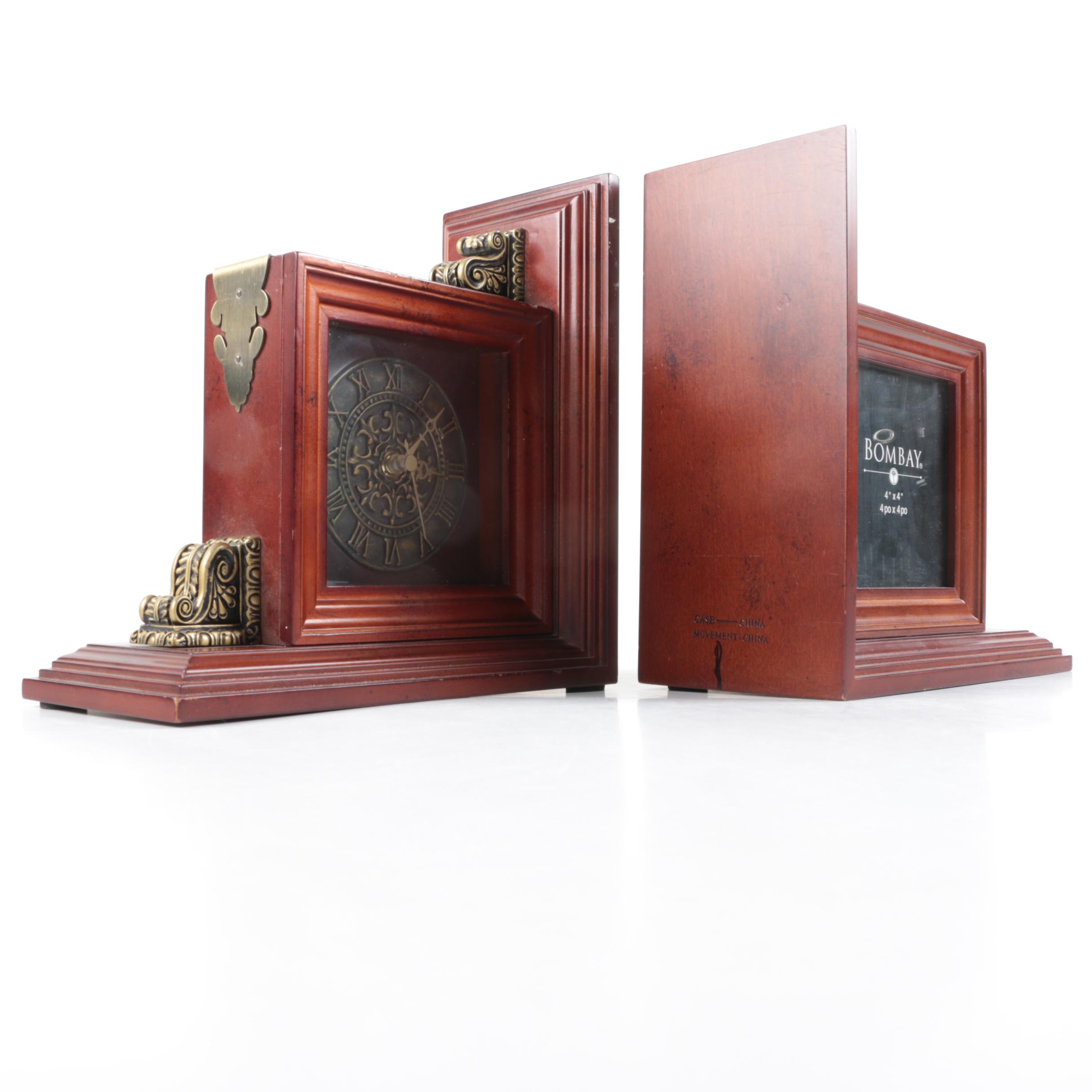 Bombay Bookends with Picture Frames and Clock EBTH