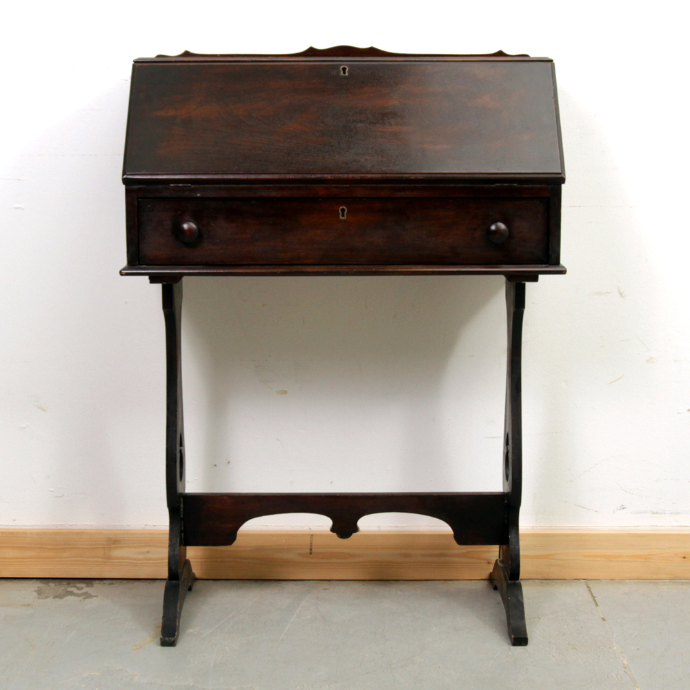 1920s Writing Desk On Trestle Base Ebth