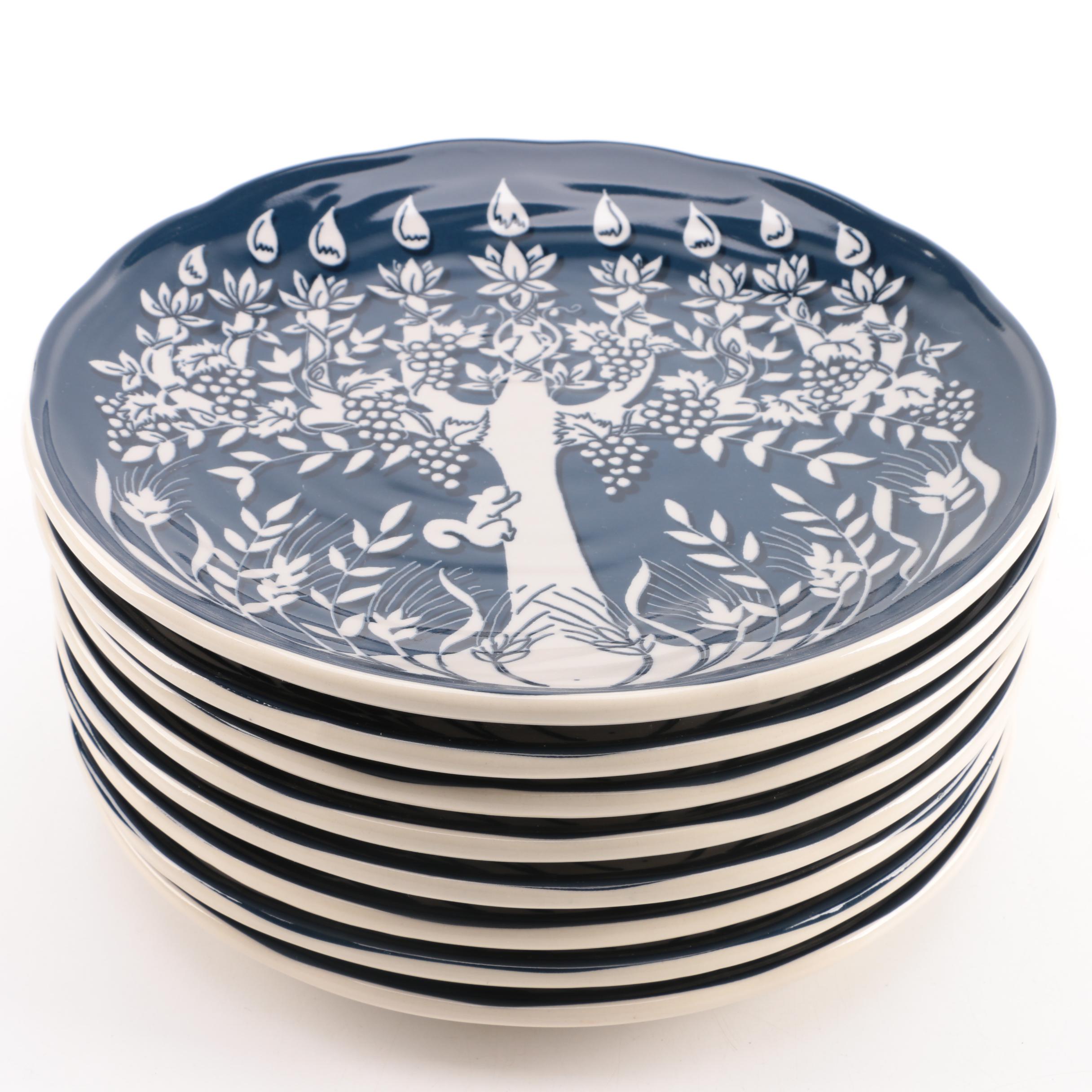 Pottery Barn Tree Of Life Menorah Salad Plates Ebth