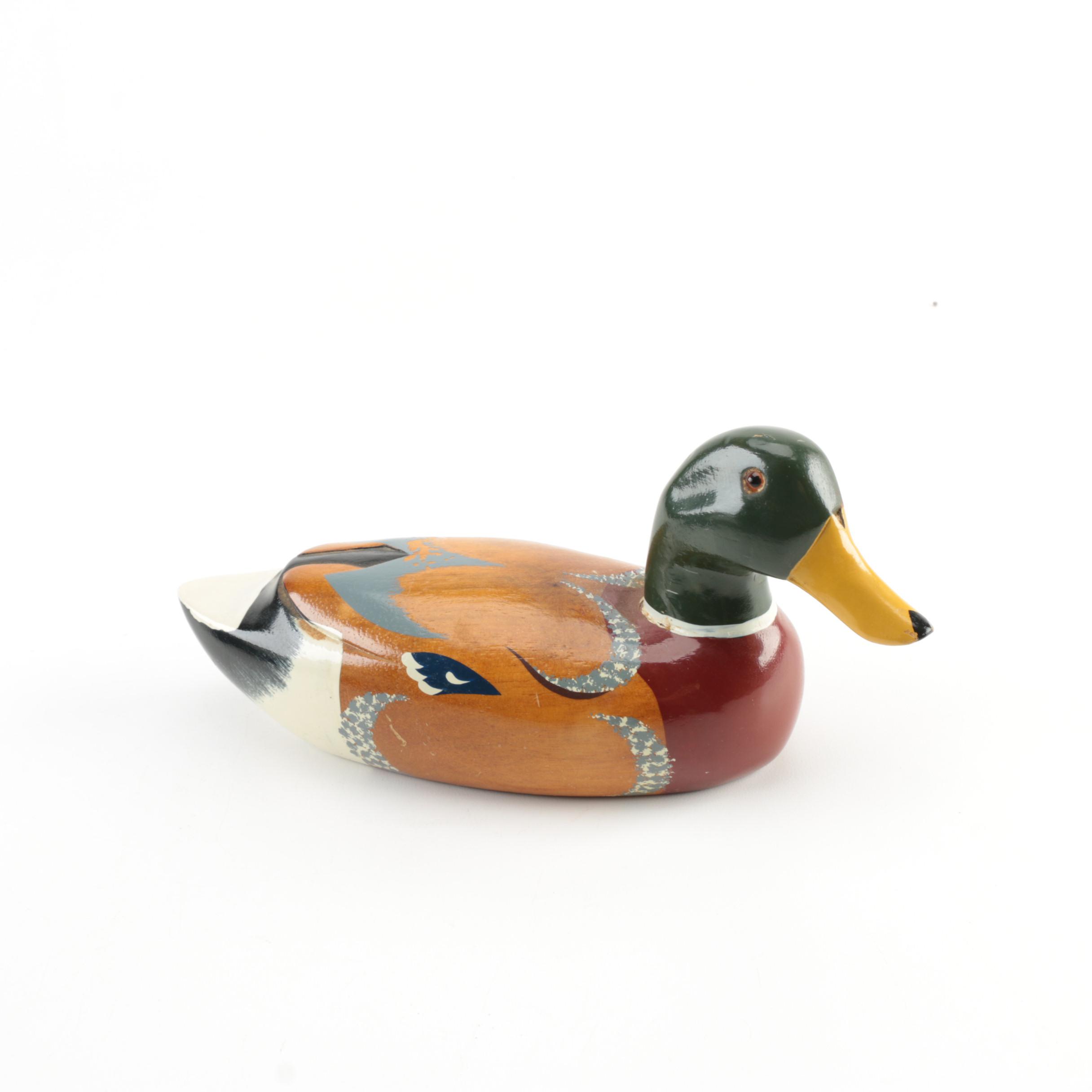 Decorative Wooden Duck Decoy Ebth