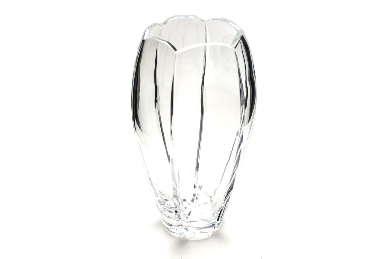 Vase vintage en cristal Rogaska Italie années 1980 cône