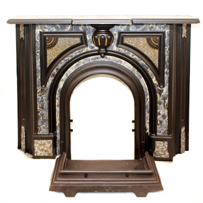 Refinished Victorian Style Fireplace Surround With Mantel
