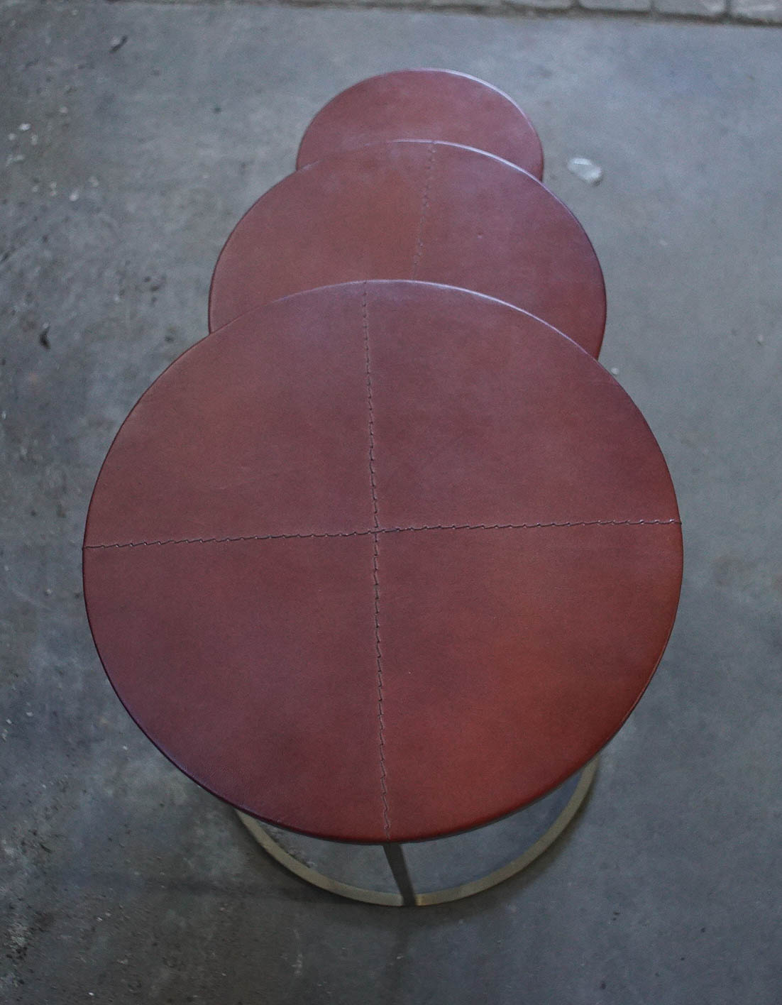 Leather Top Nesting Tables EBTH