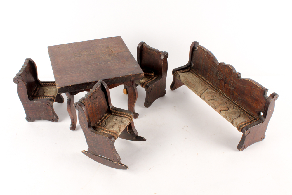 Vintage Handmade Wooden Doll Furniture EBTH