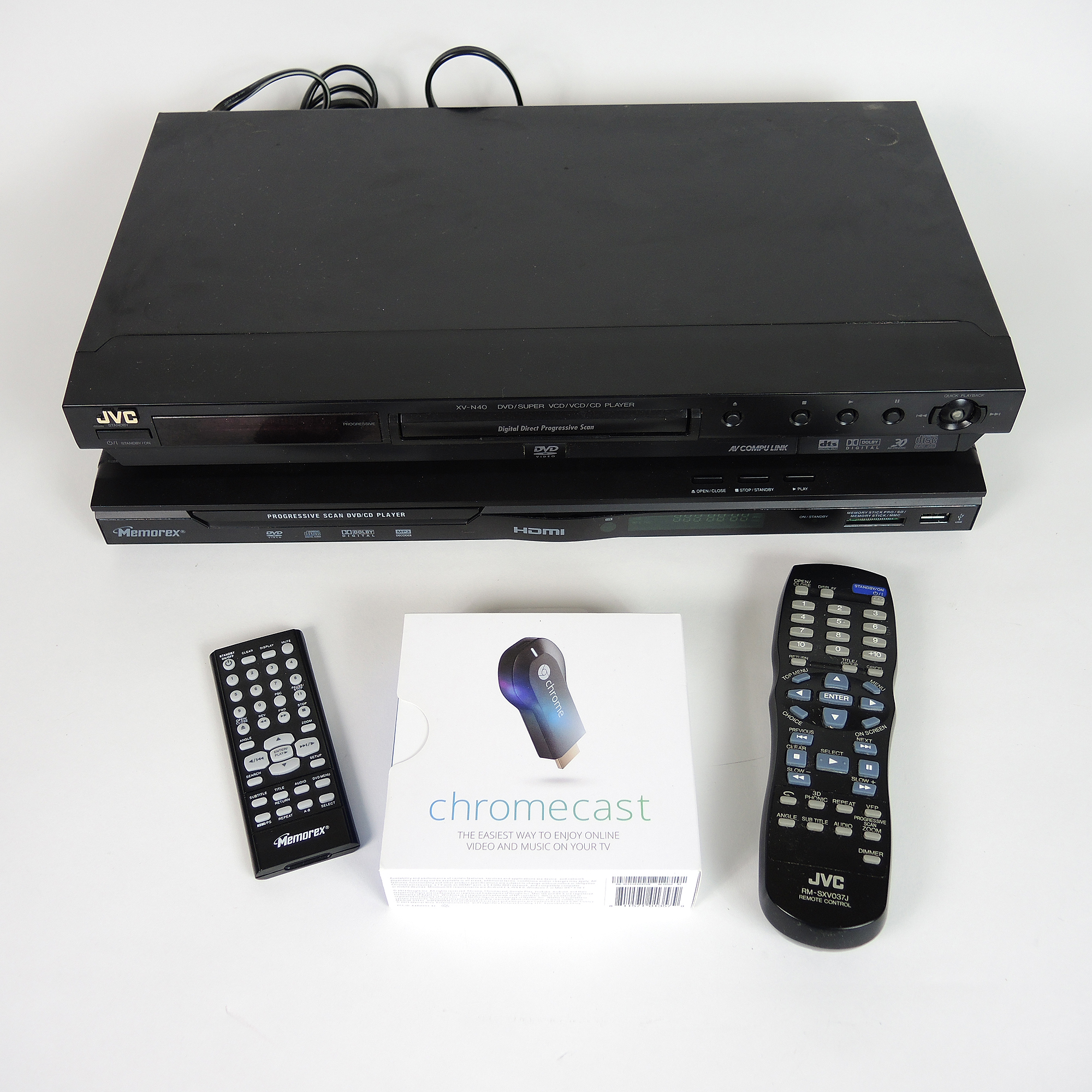 JVC DVD Player, Chromecast, DVDs and VHS Tapes EBTH