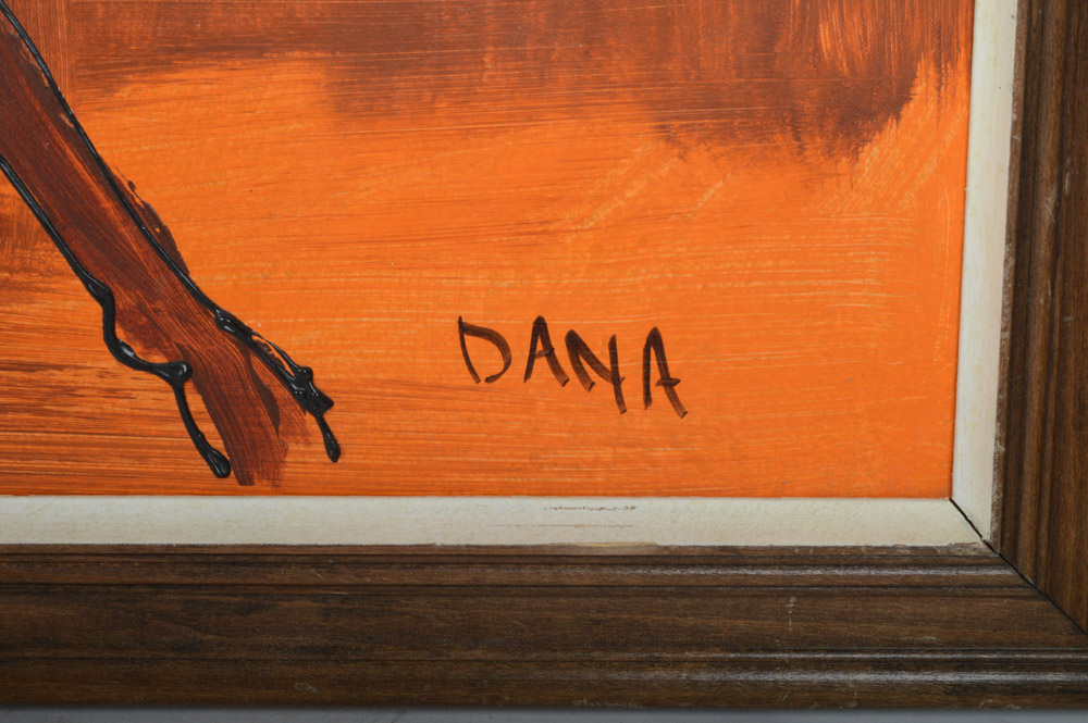 Mid Century Modern Acrylic and Resin on Board Painting EBTH