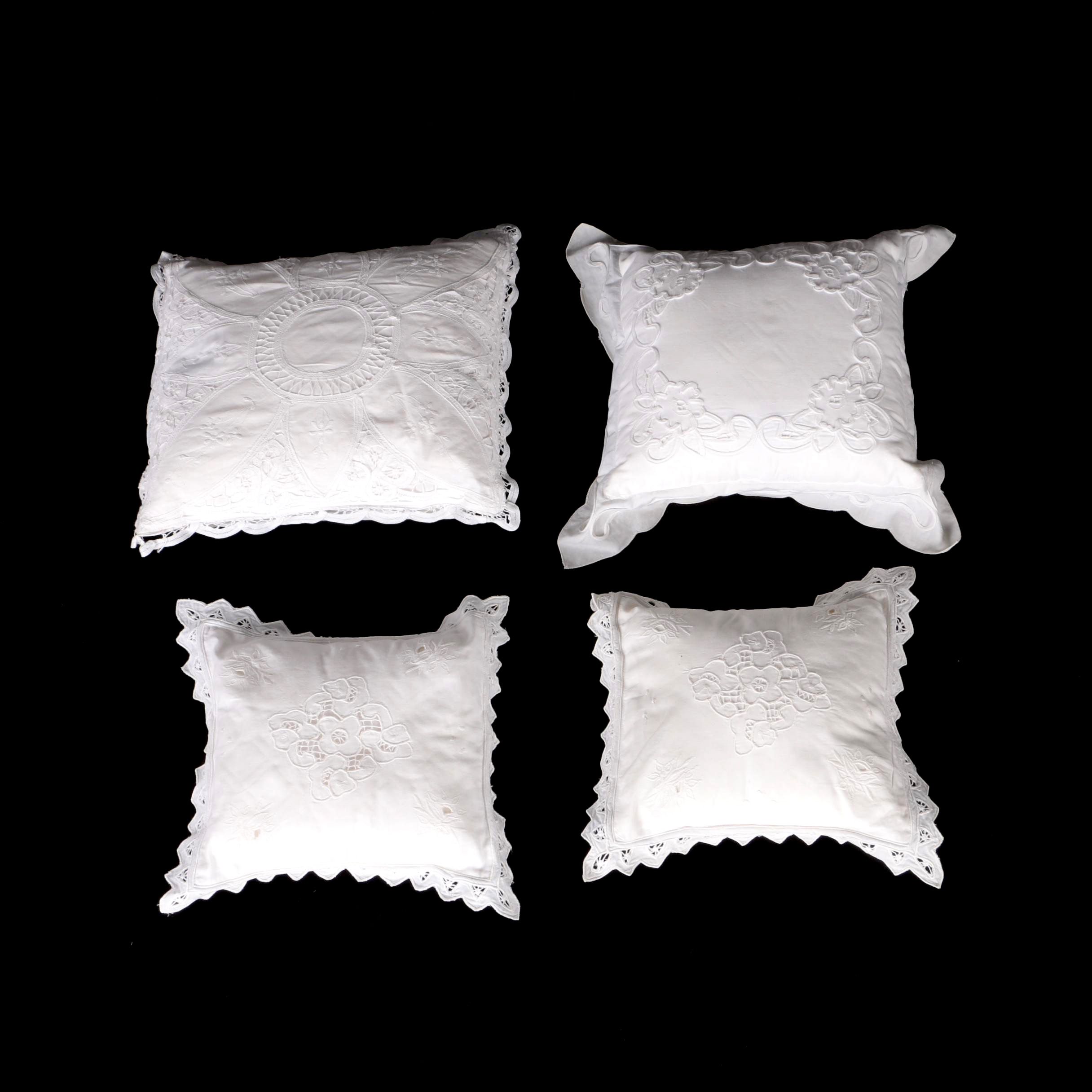 White Lace Throw Pillows EBTH