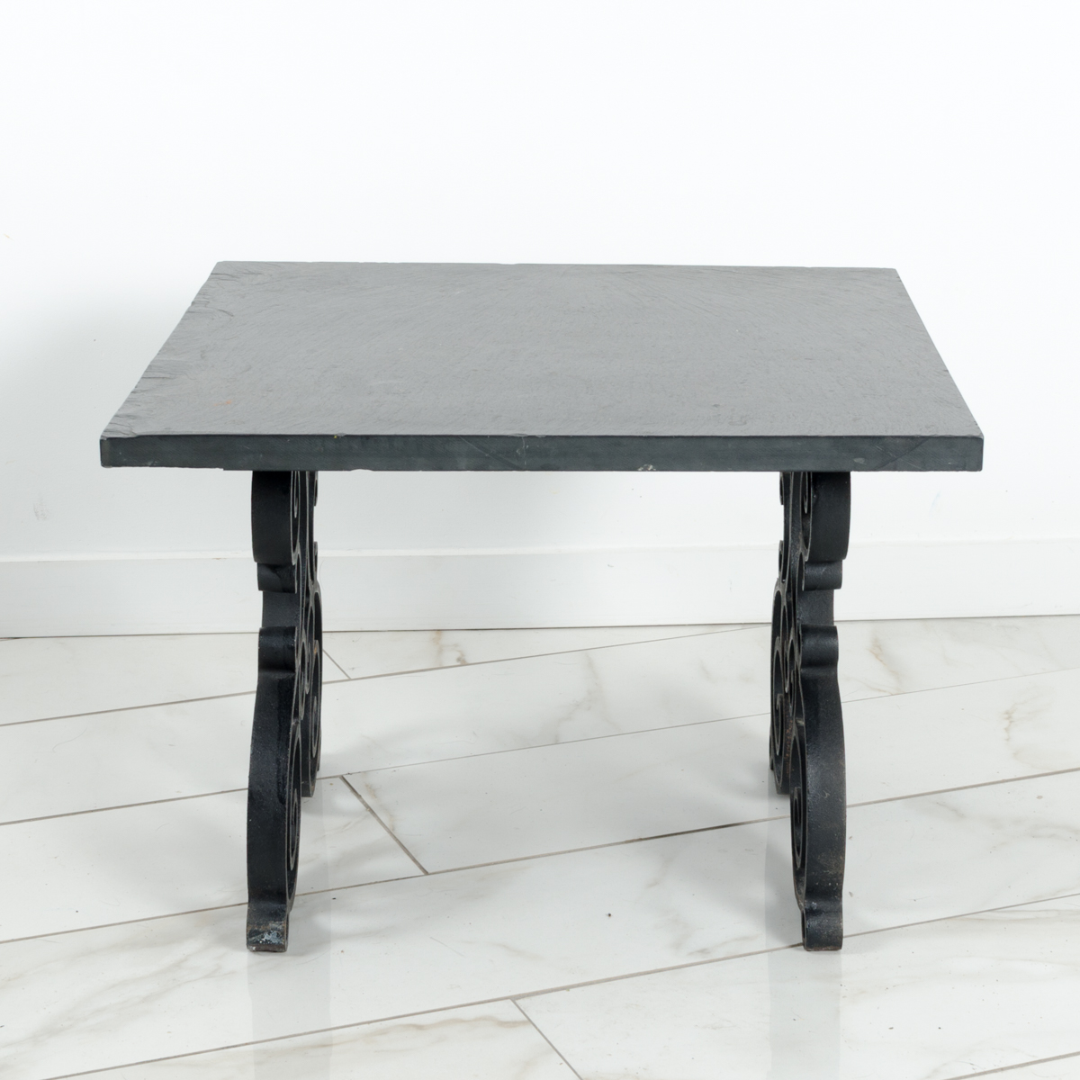 Slate and Wrought Iron Coffee or End Table EBTH