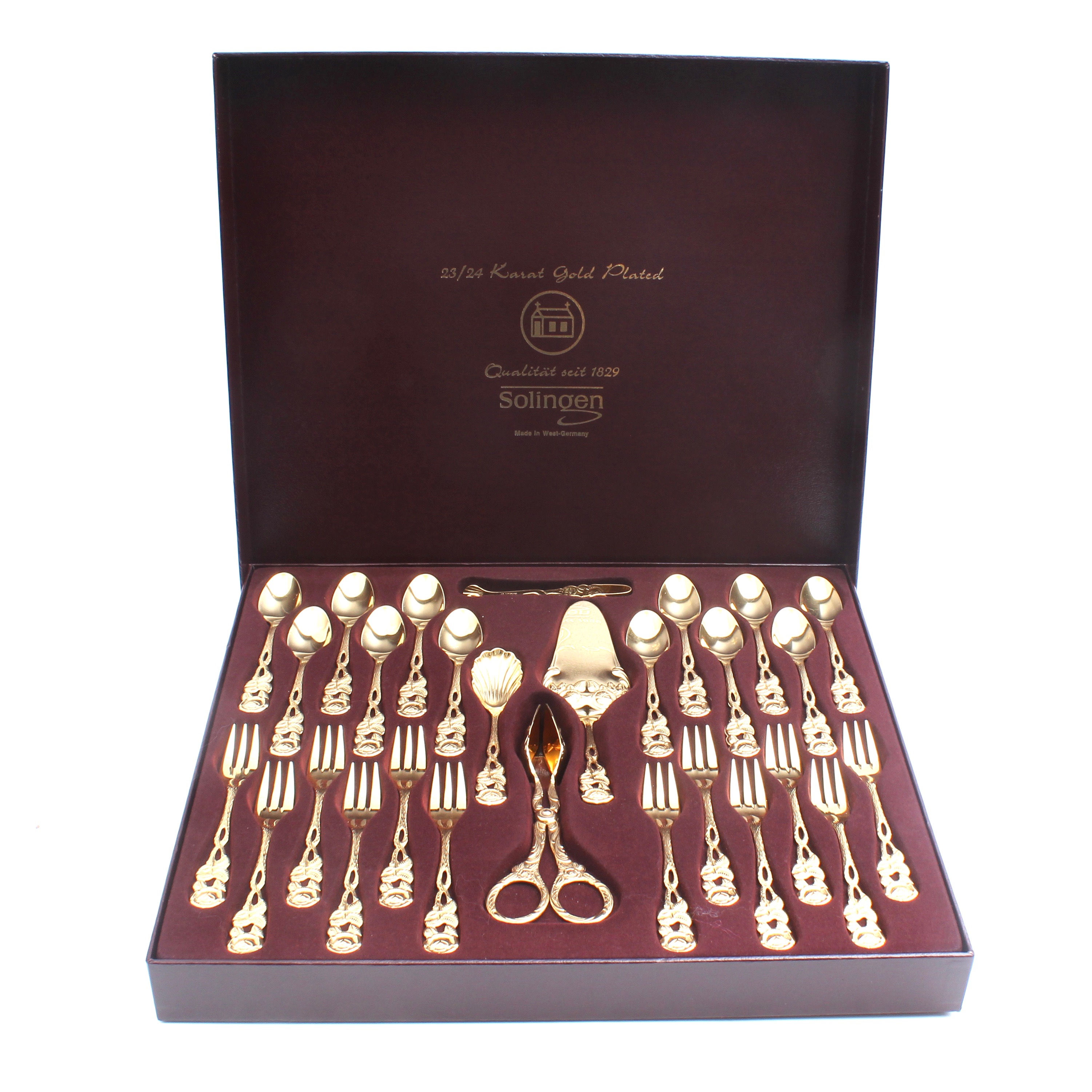 Solingen Gold Plated Cutlery Set Solingen Bestecke 24k