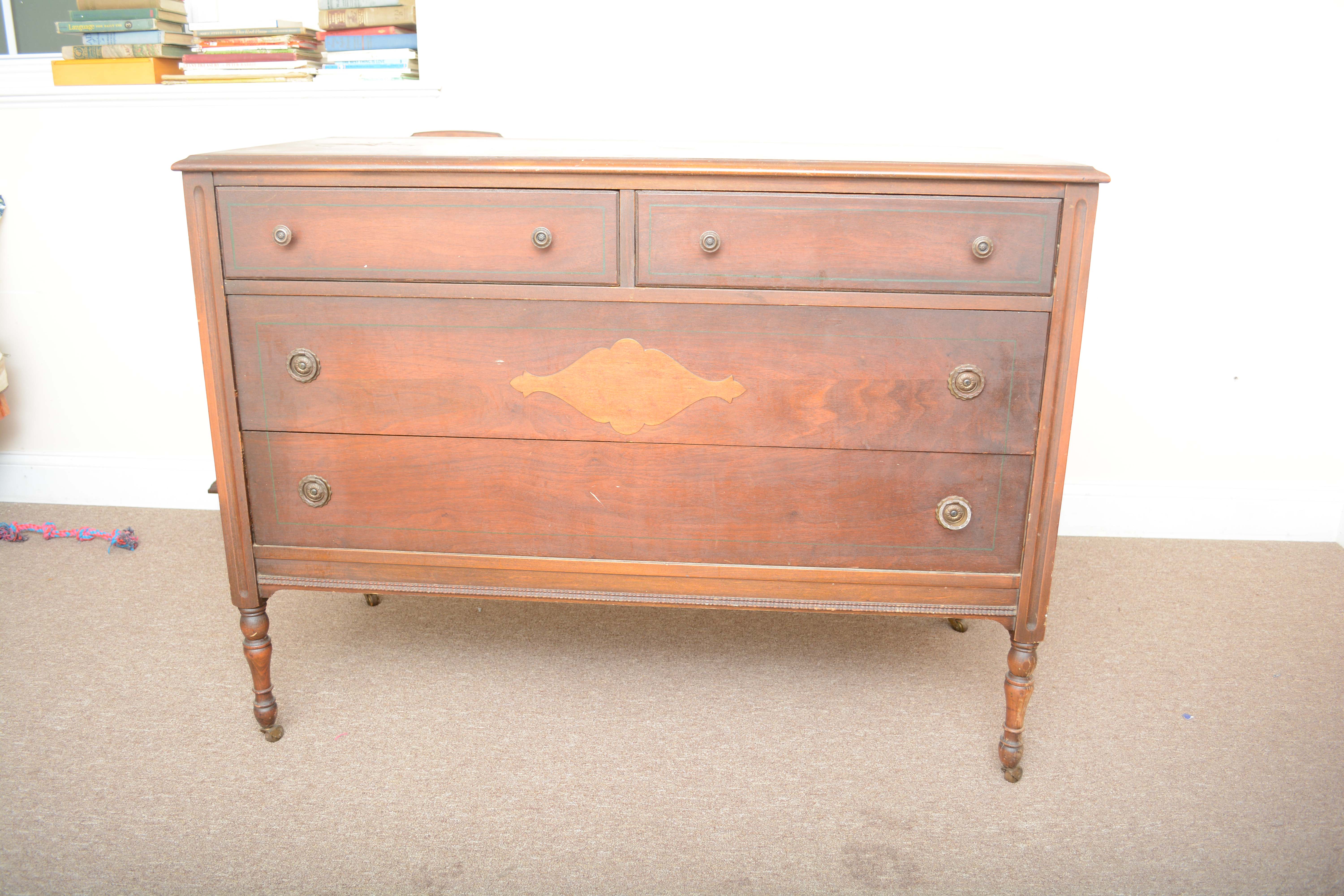 Vintage Dresser with Mirror on Casters EBTH