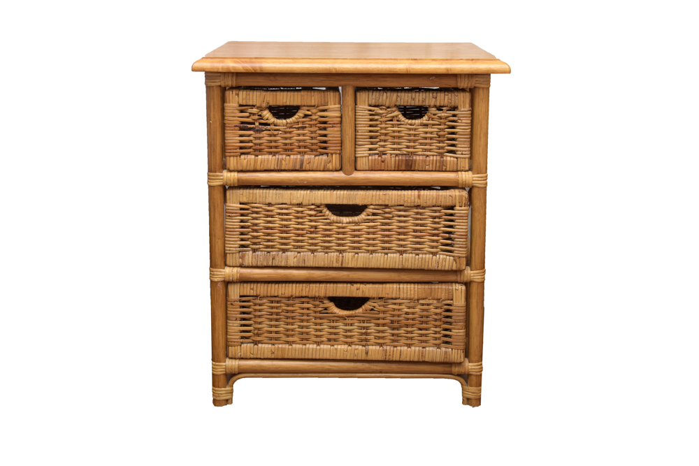 Side Table with Wicker Drawers EBTH