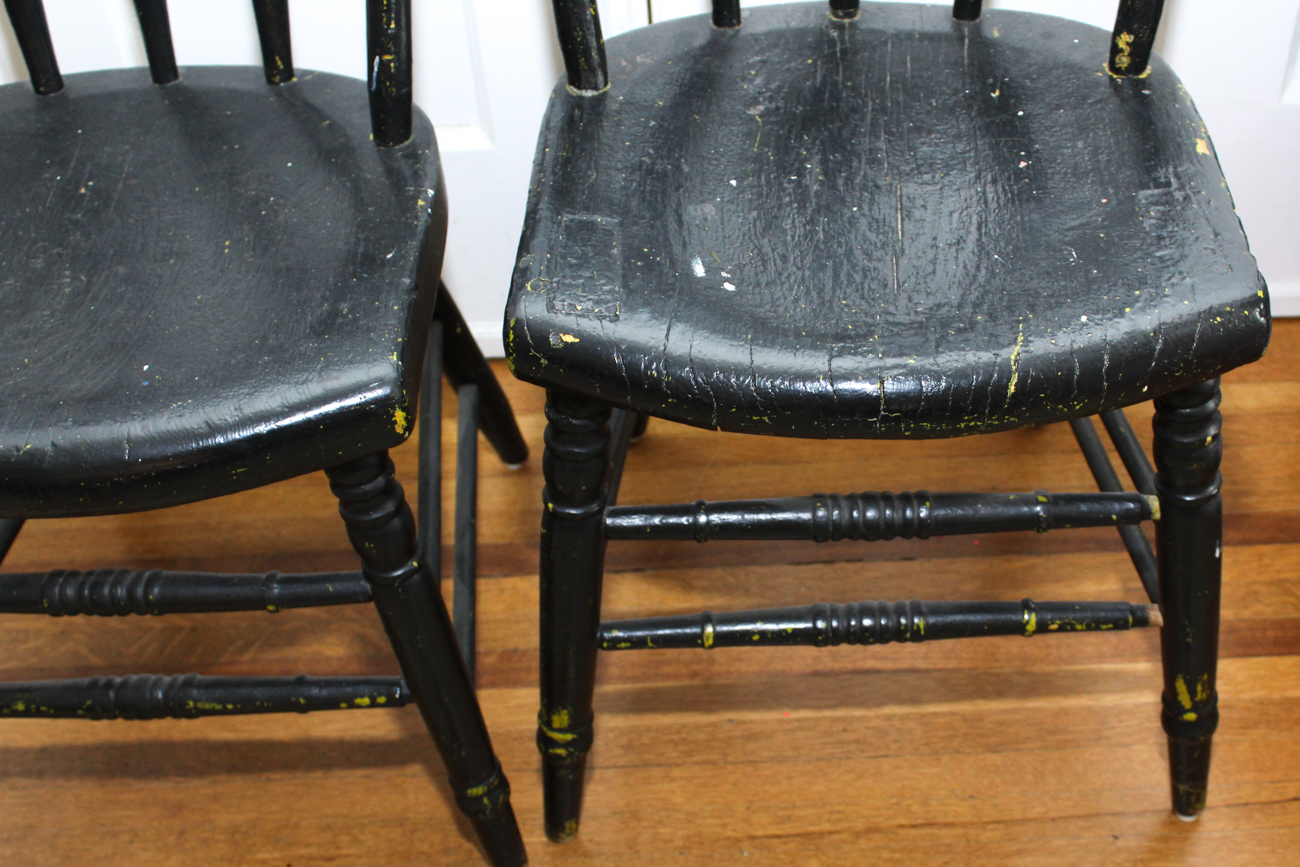 Antique Painted Oak Chairs EBTH