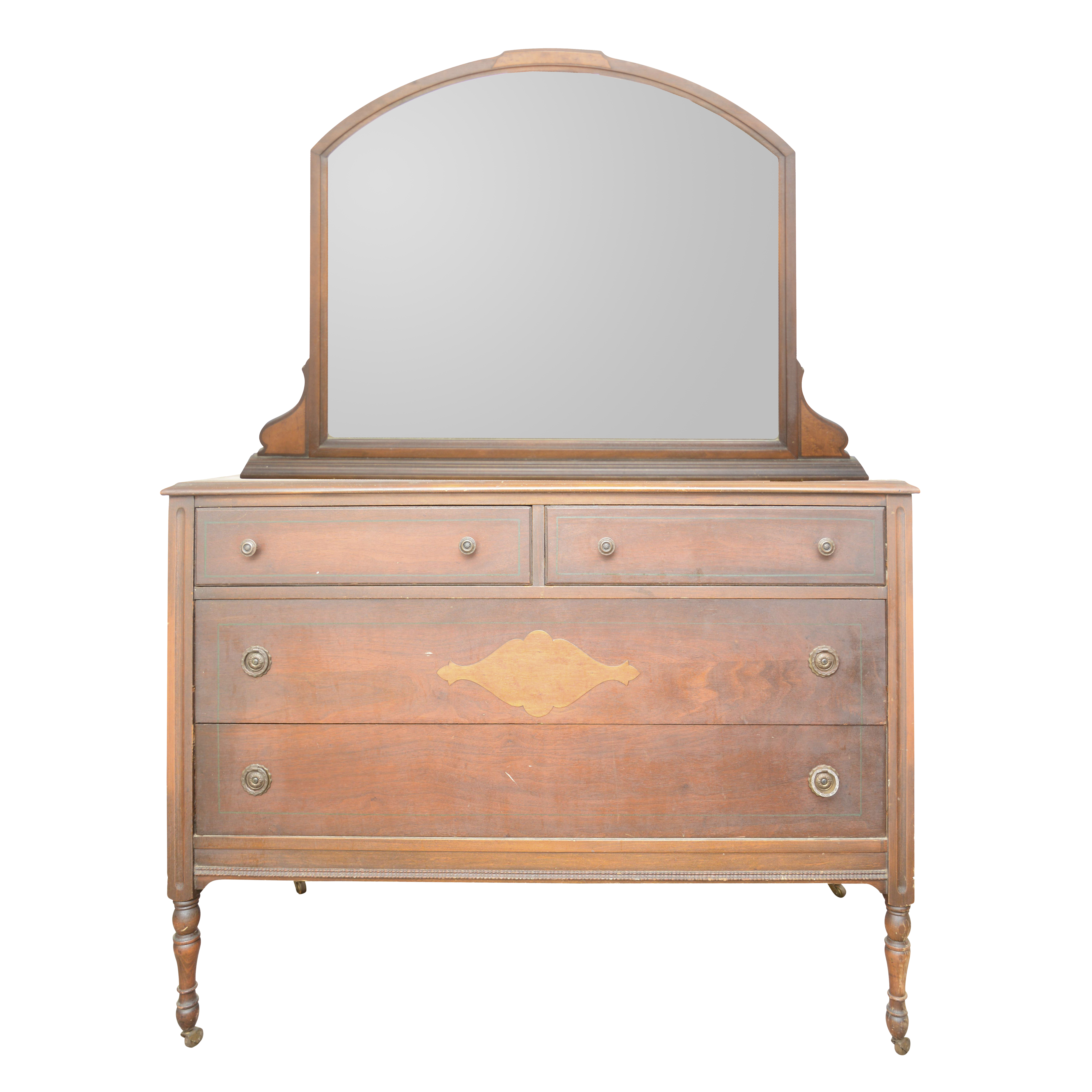 Vintage Dresser with Mirror on Casters EBTH