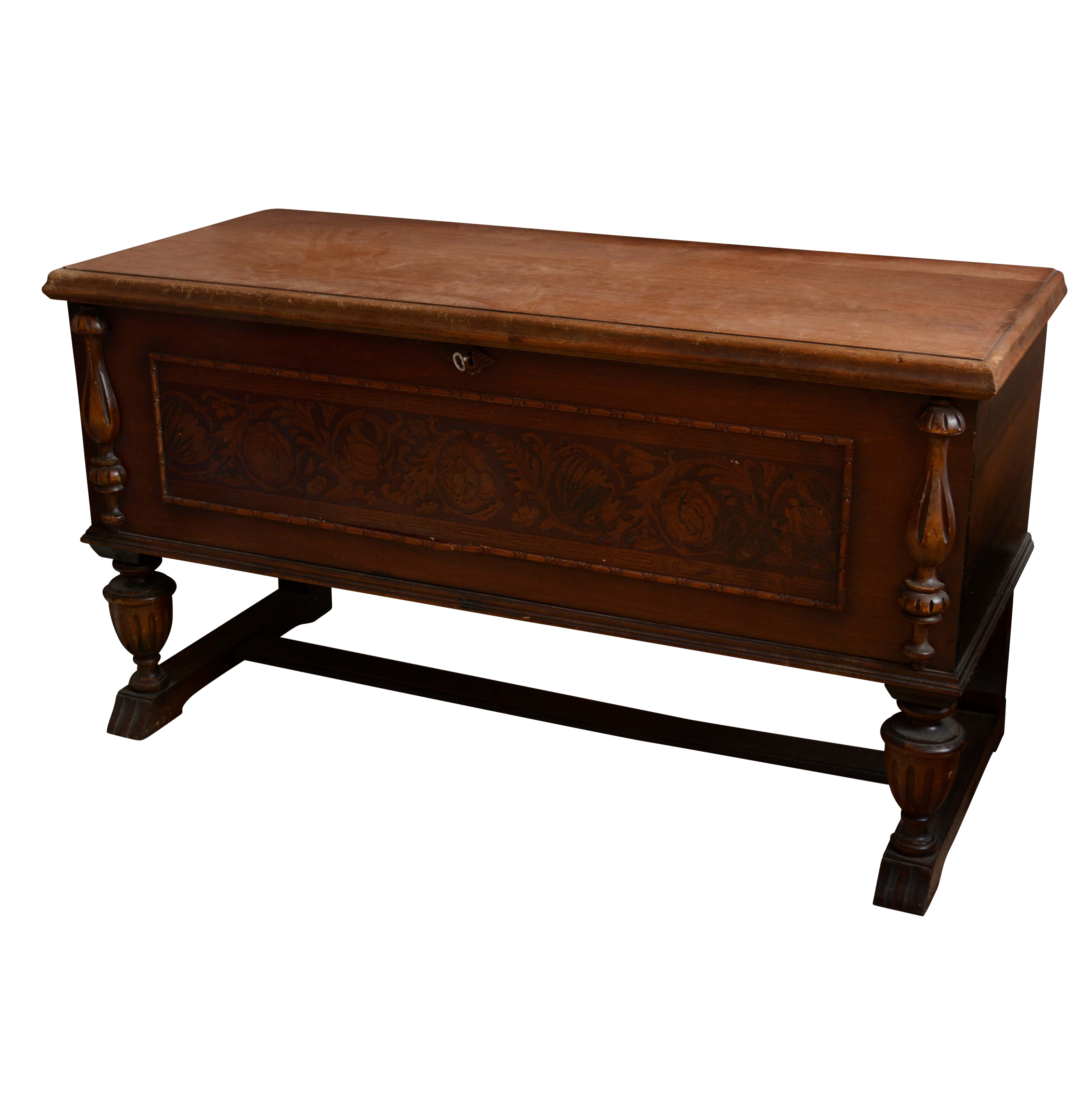 Jacobean Revival Style Cedar ChestonStand EBTH