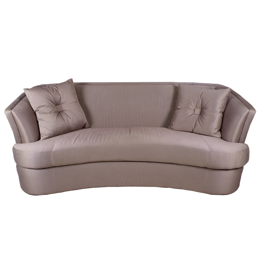 Kidney Sofa With Pinstripe Upholstery By Interiors Ebth Kidney Sofa With Pinstripe Upholstery By Interiors