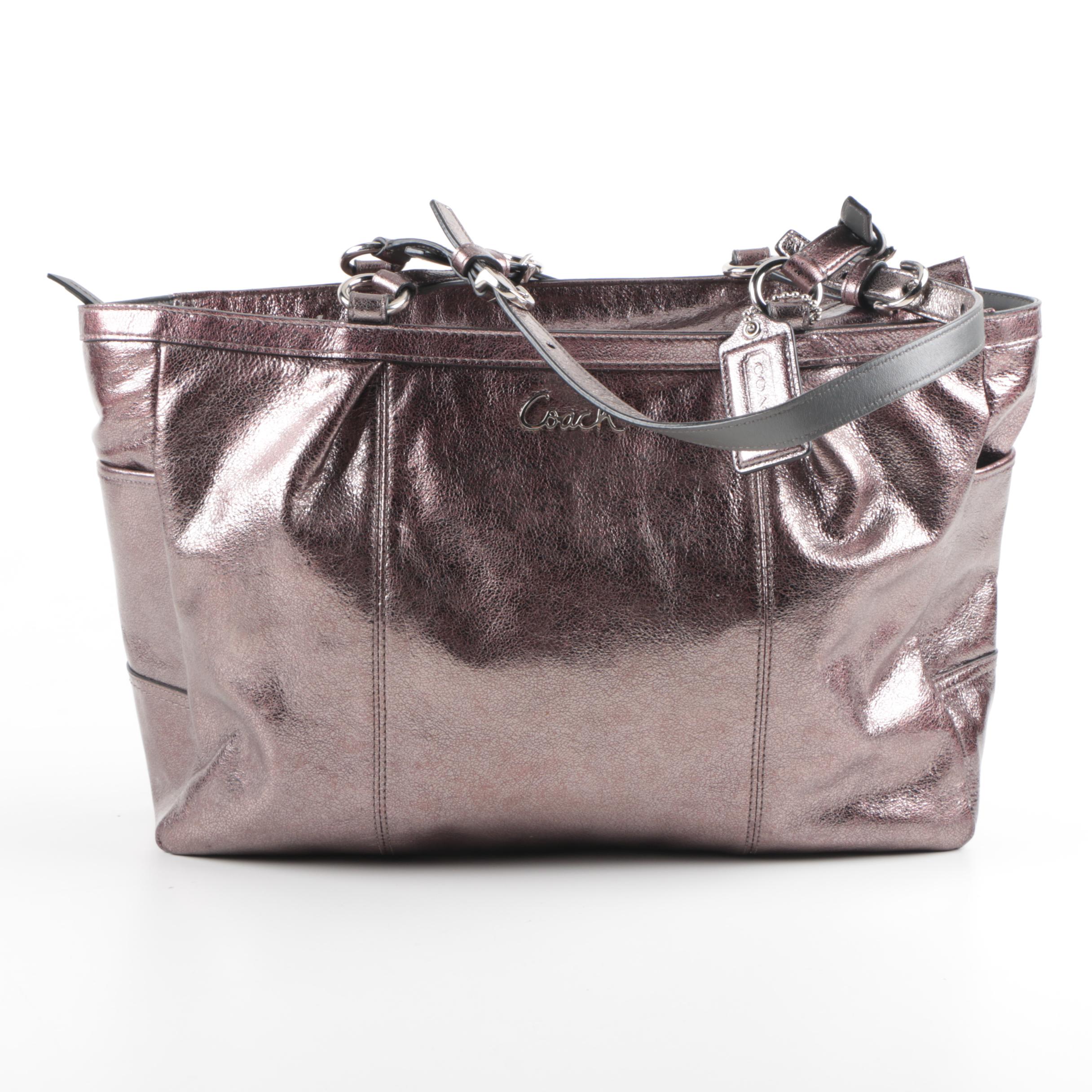 Coach Metallic Leather Gallery Tote EBTH