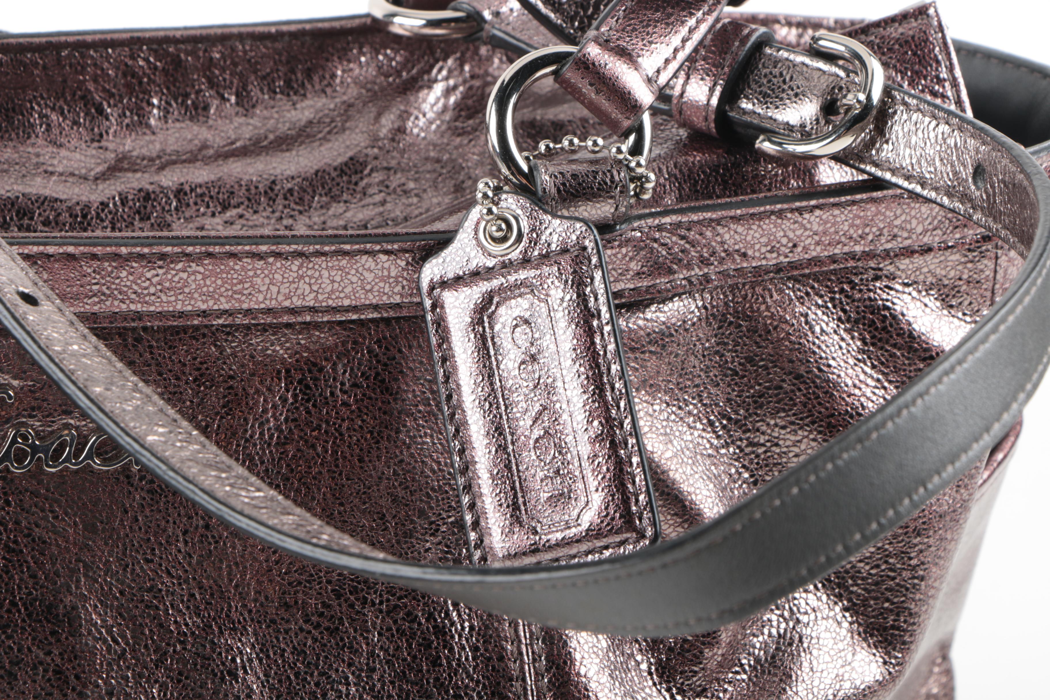 Coach Metallic Leather Gallery Tote EBTH