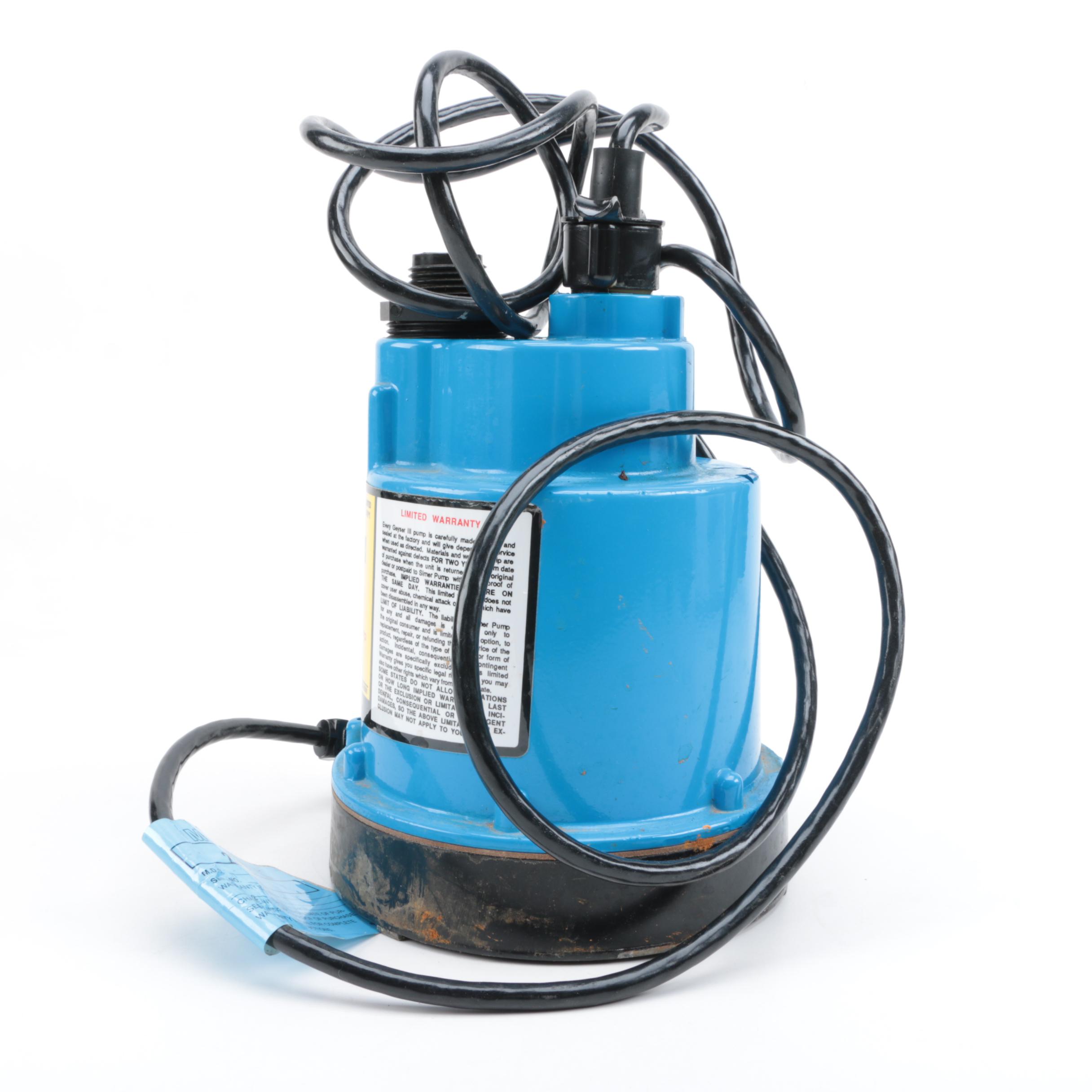 Simer "Geyser III" Model 2300 Submersible Utility Pump EBTH