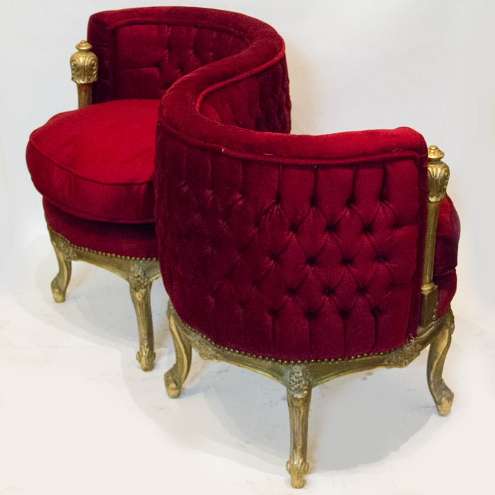 Vintage Louis Xv Style Upholstered Gossip Bench Ebth