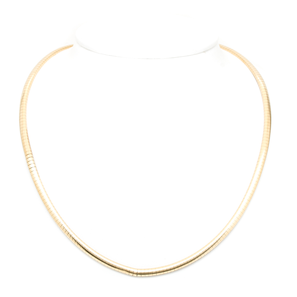 10K Yellow Gold Omega Necklace | EBTH