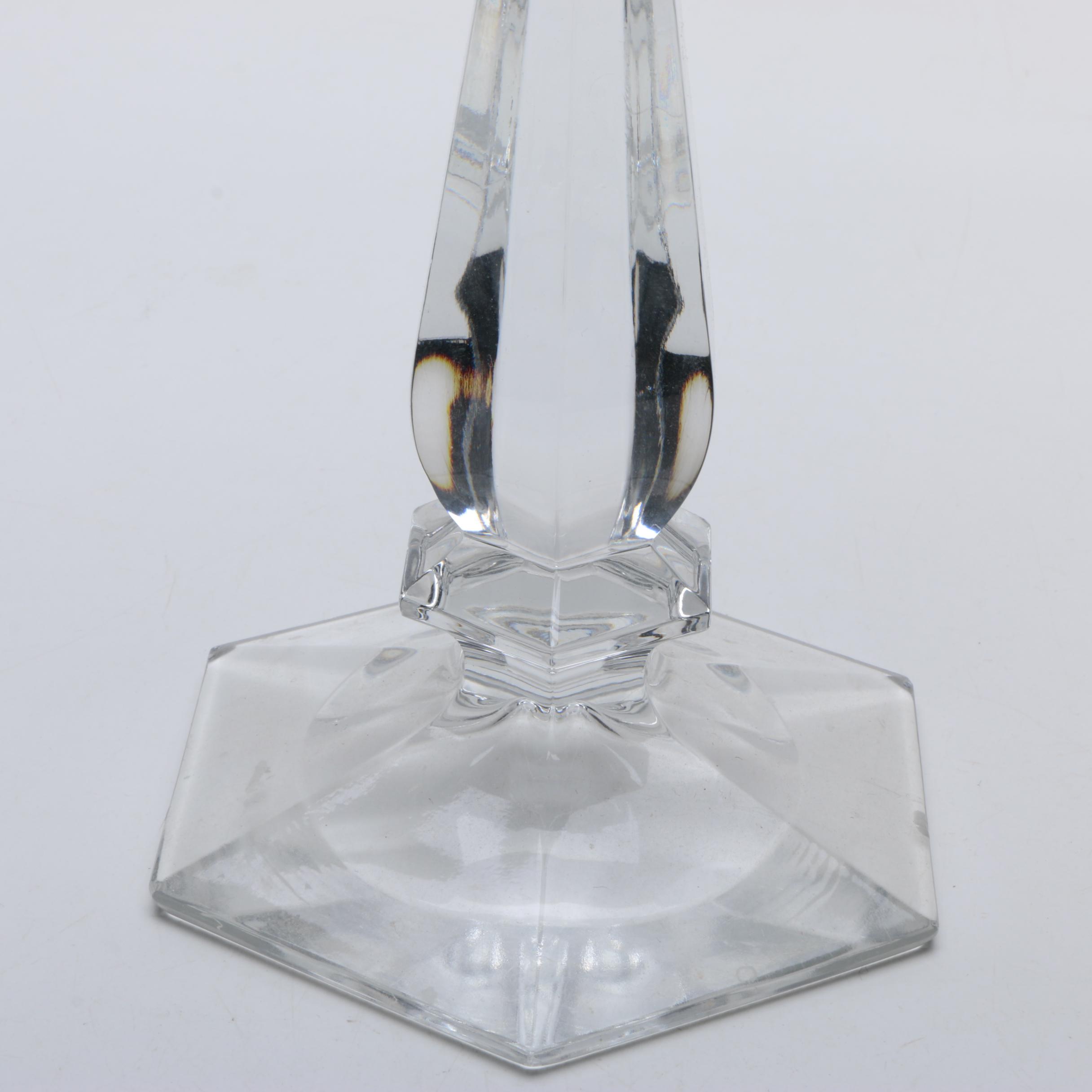 Slovakian Lead Crystal Candlesticks by Imperial Crystal EBTH