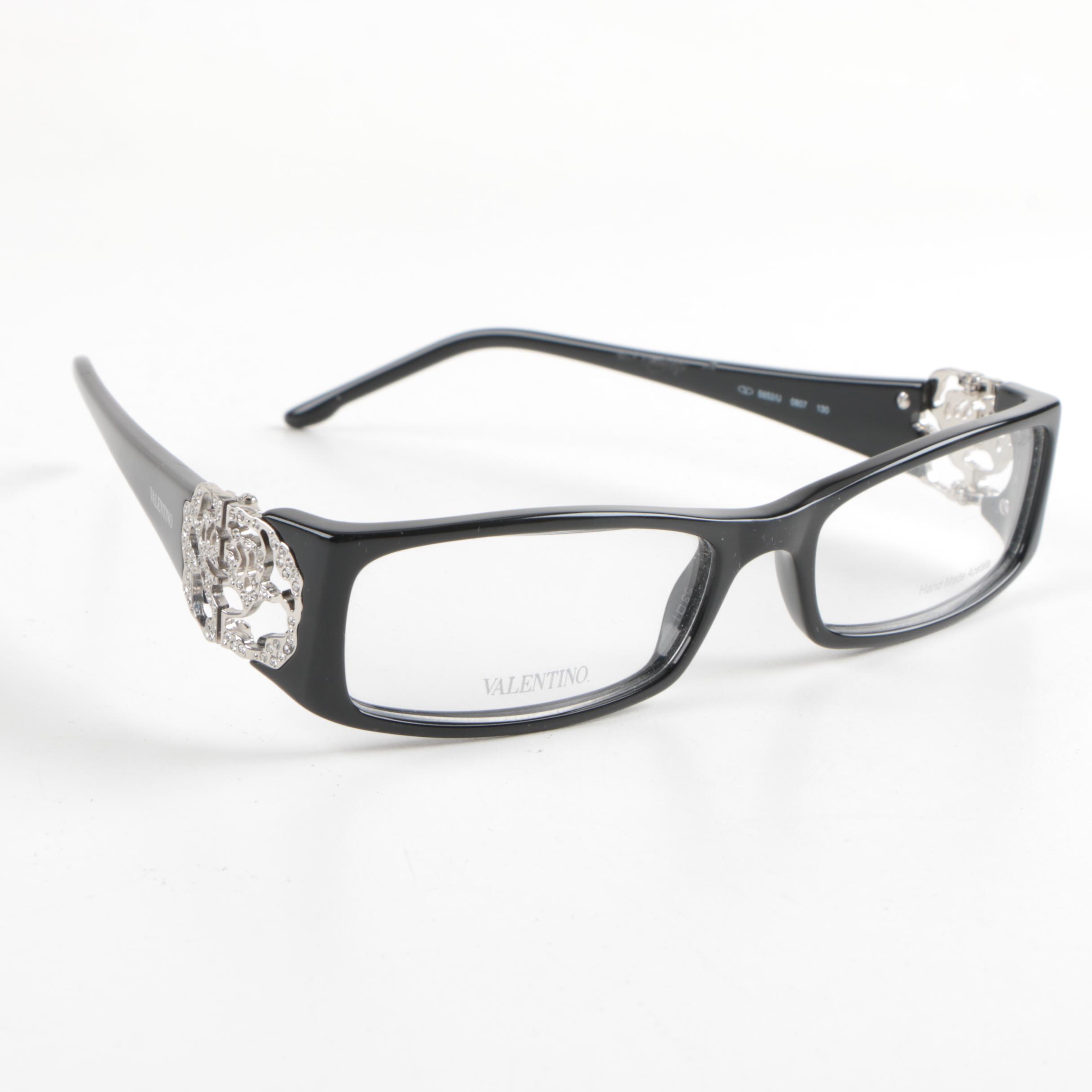 Valentino 5652/U Rose and Rhinestone Eyeglass Frames EBTH