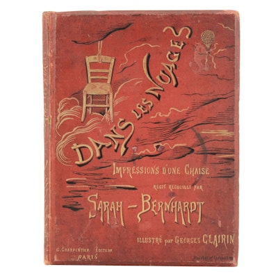 1878 Signed Sarah Bernhardt and Georges Clairin "Danes Les Nuages" Art Book