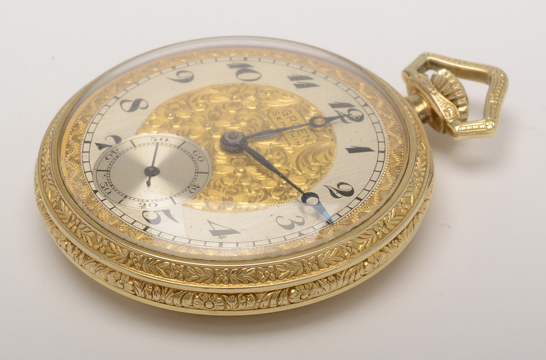 Gruen Gold Filled SemiThin Open Face Pocket Watch EBTH