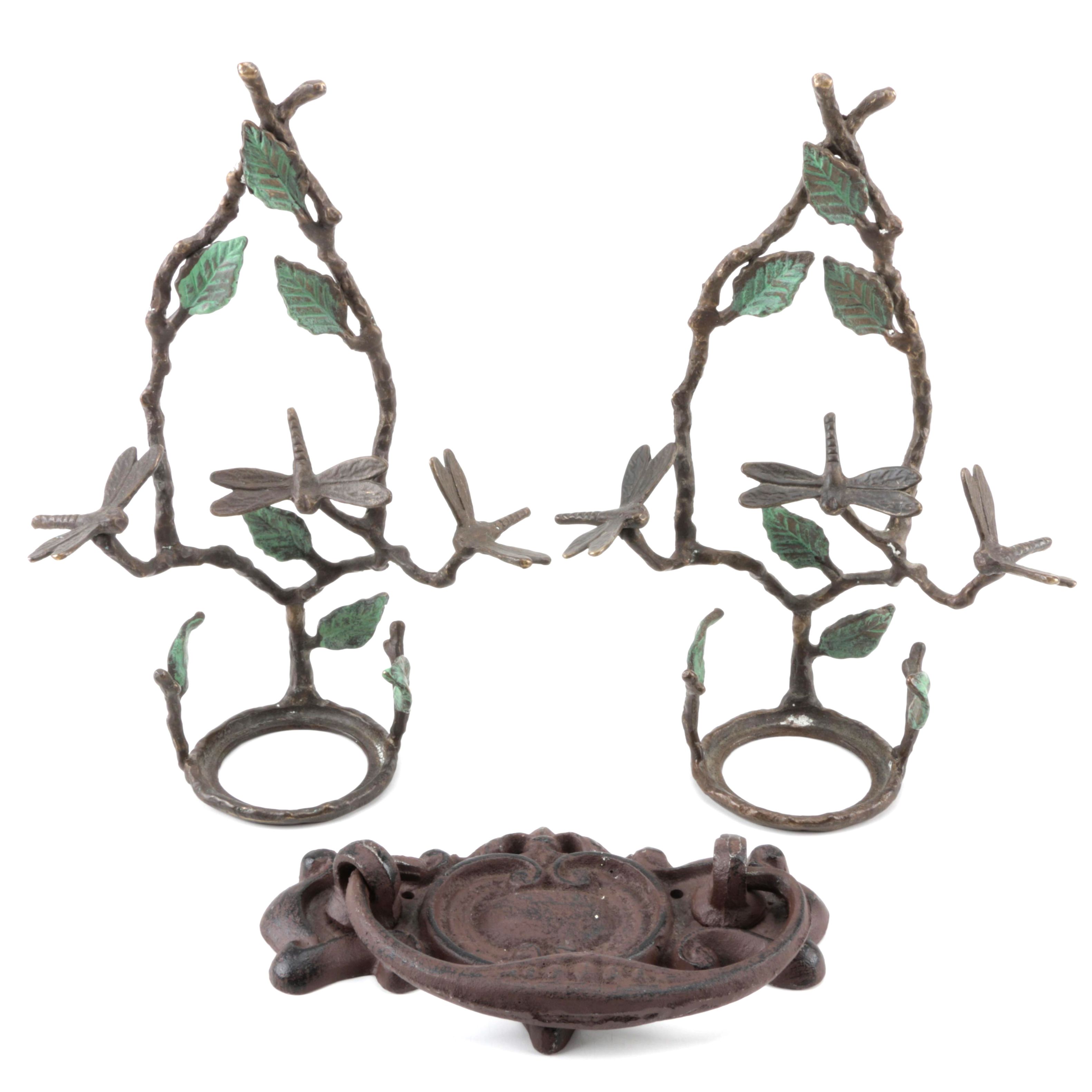 Metal Dragonfly Candle Holders EBTH
