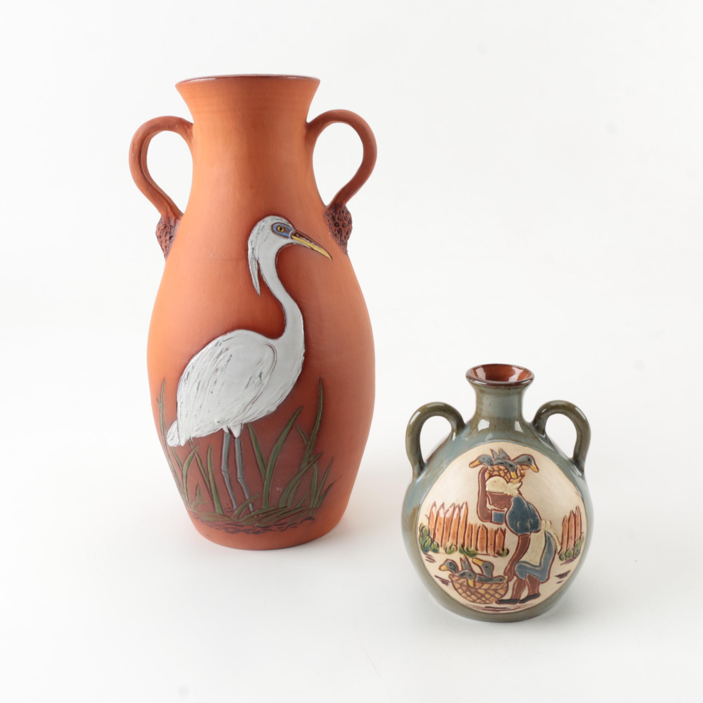 Lama Craft Guyana Signed Pottery Vases EBTH