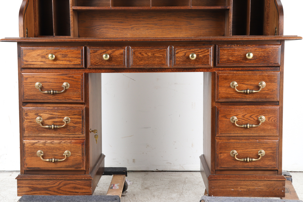 Broyhill Oak RollTop Desk EBTH
