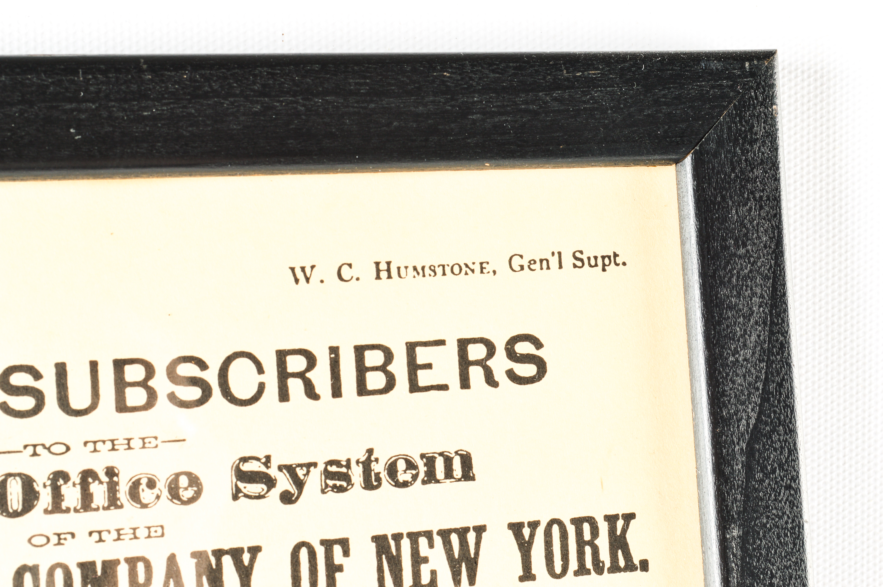Framed Reproduction of Late 1800s New York City Telephone Directory EBTH