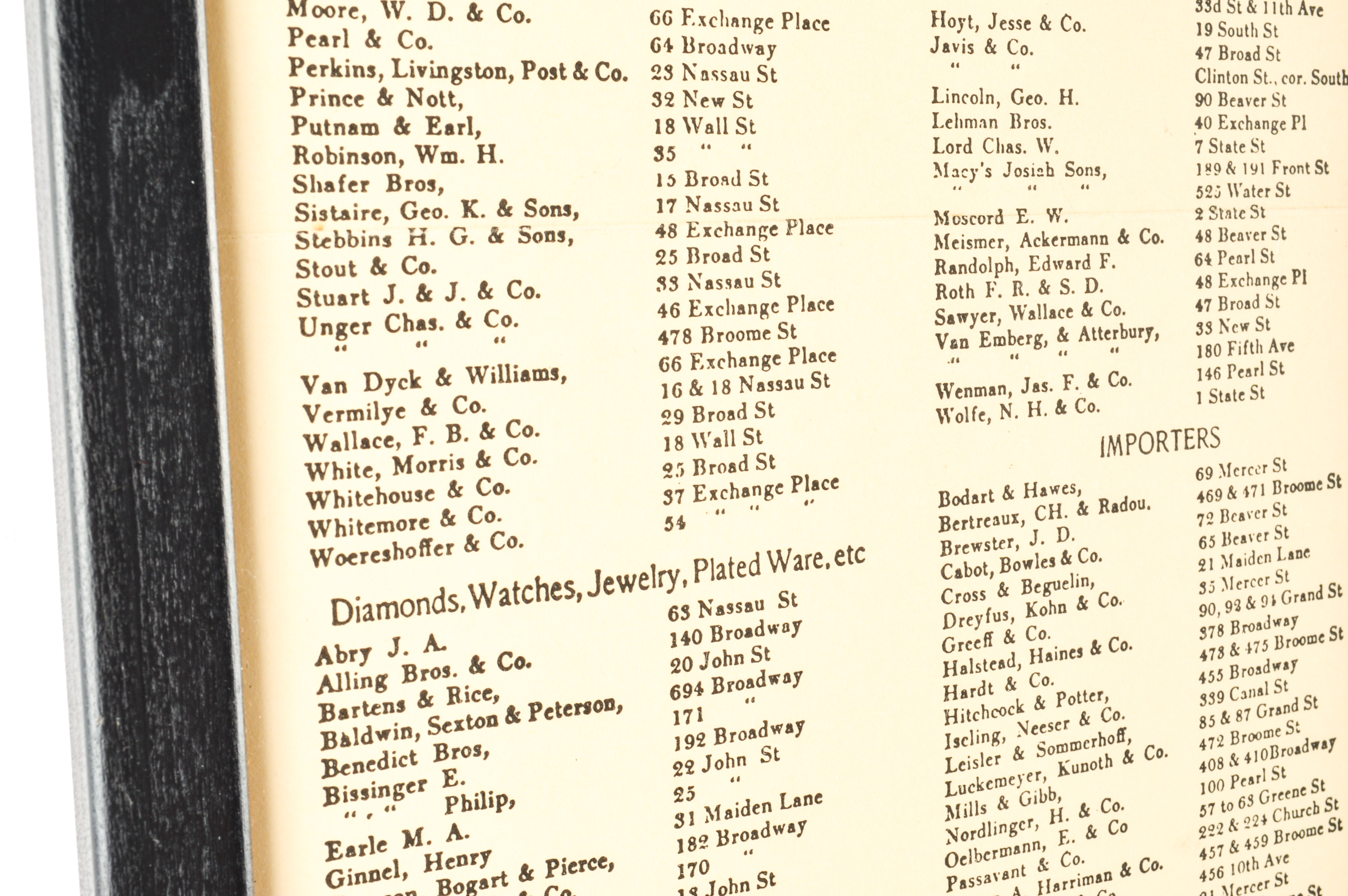 Framed Reproduction of Late 1800s New York City Telephone Directory EBTH