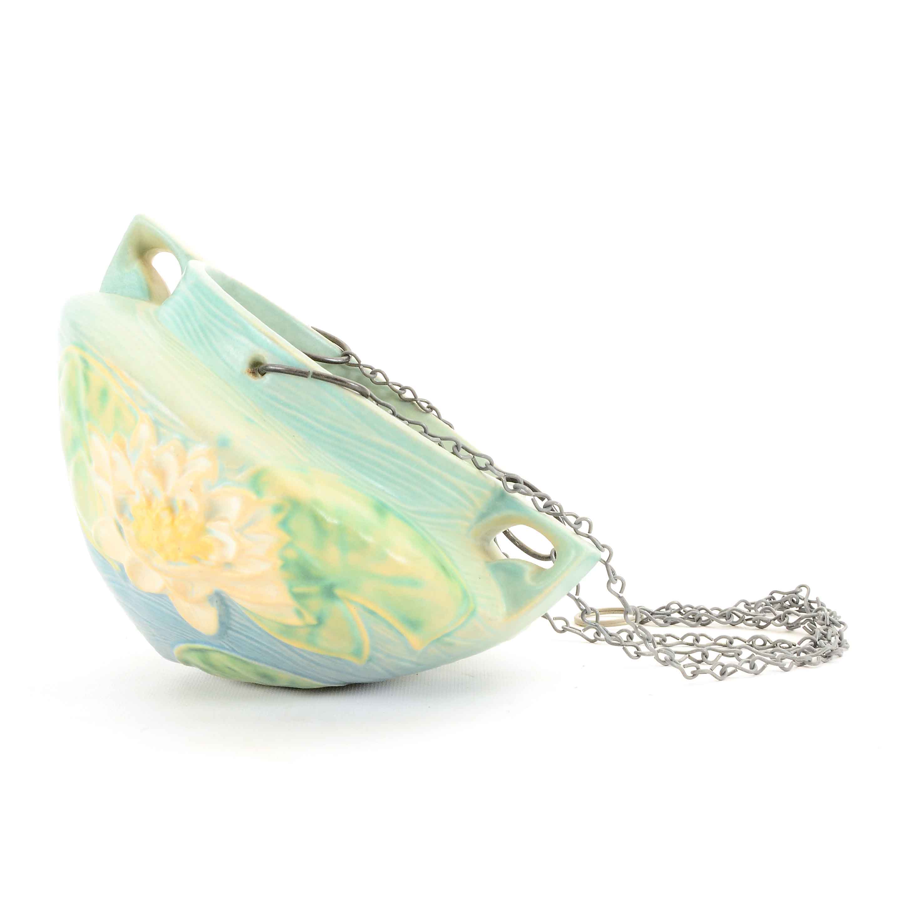 Roseville Pottery "Water Lily" Hanging Basket EBTH
