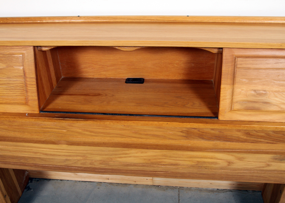 Oak Bookcase Headboard and Frame in FullSize EBTH