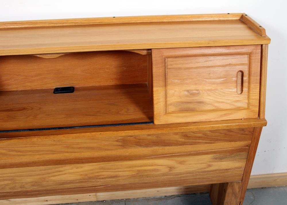 Oak Bookcase Headboard and Frame in FullSize EBTH