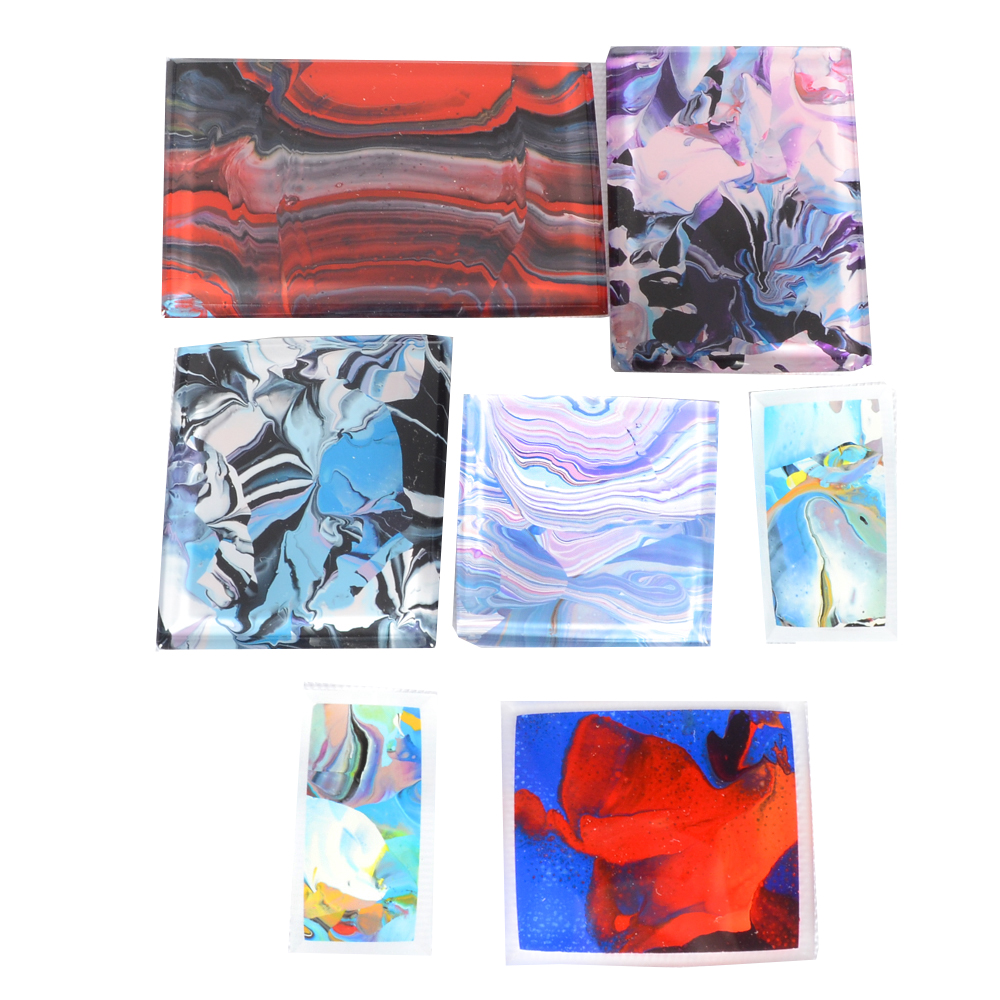 Collection Of Evelyn Liner Miniature Abstract Reverse Paintings On