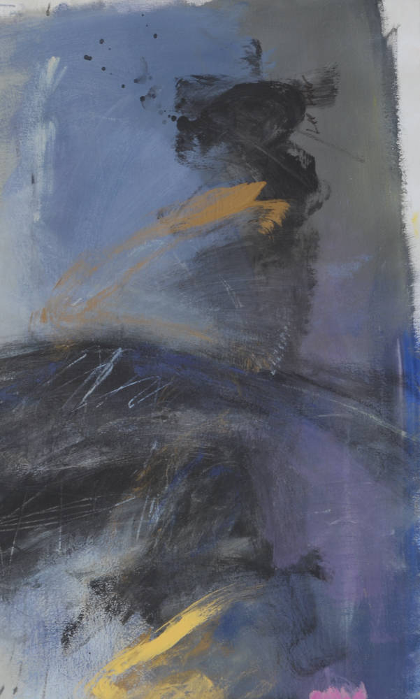 Original Oversized Abstract Acrylic Painting on Unstretched Canvas EBTH