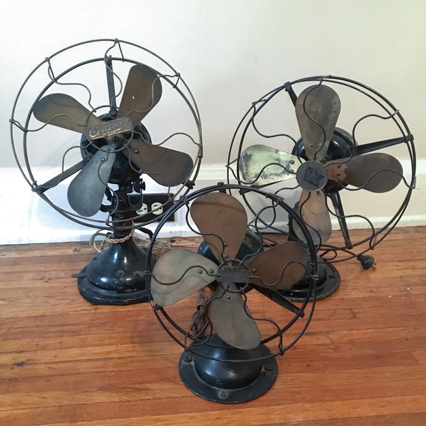 Group Of Vintage Desk Fans Ebth