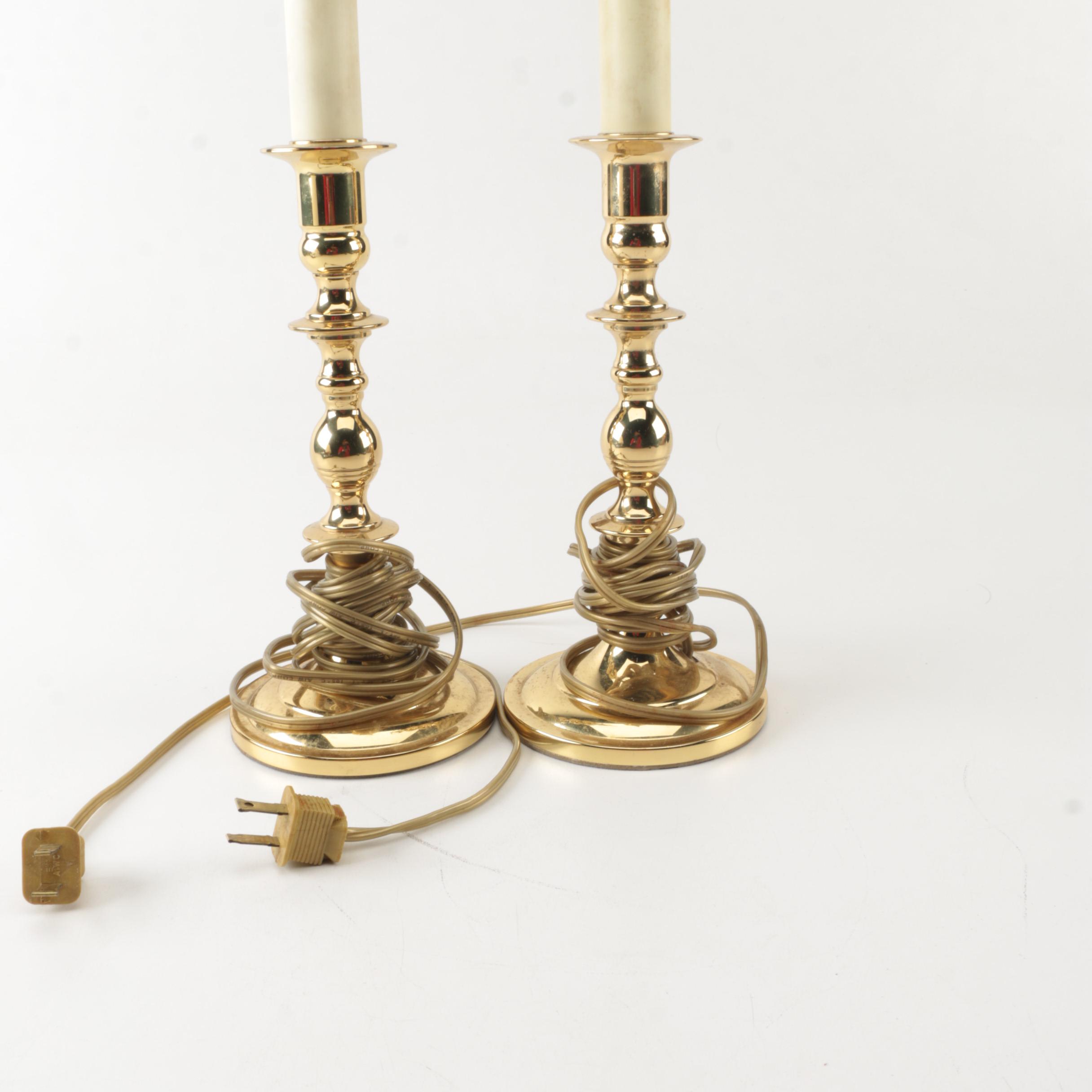 Vintage Baldwin Brass Candlestick Table Lamps EBTH