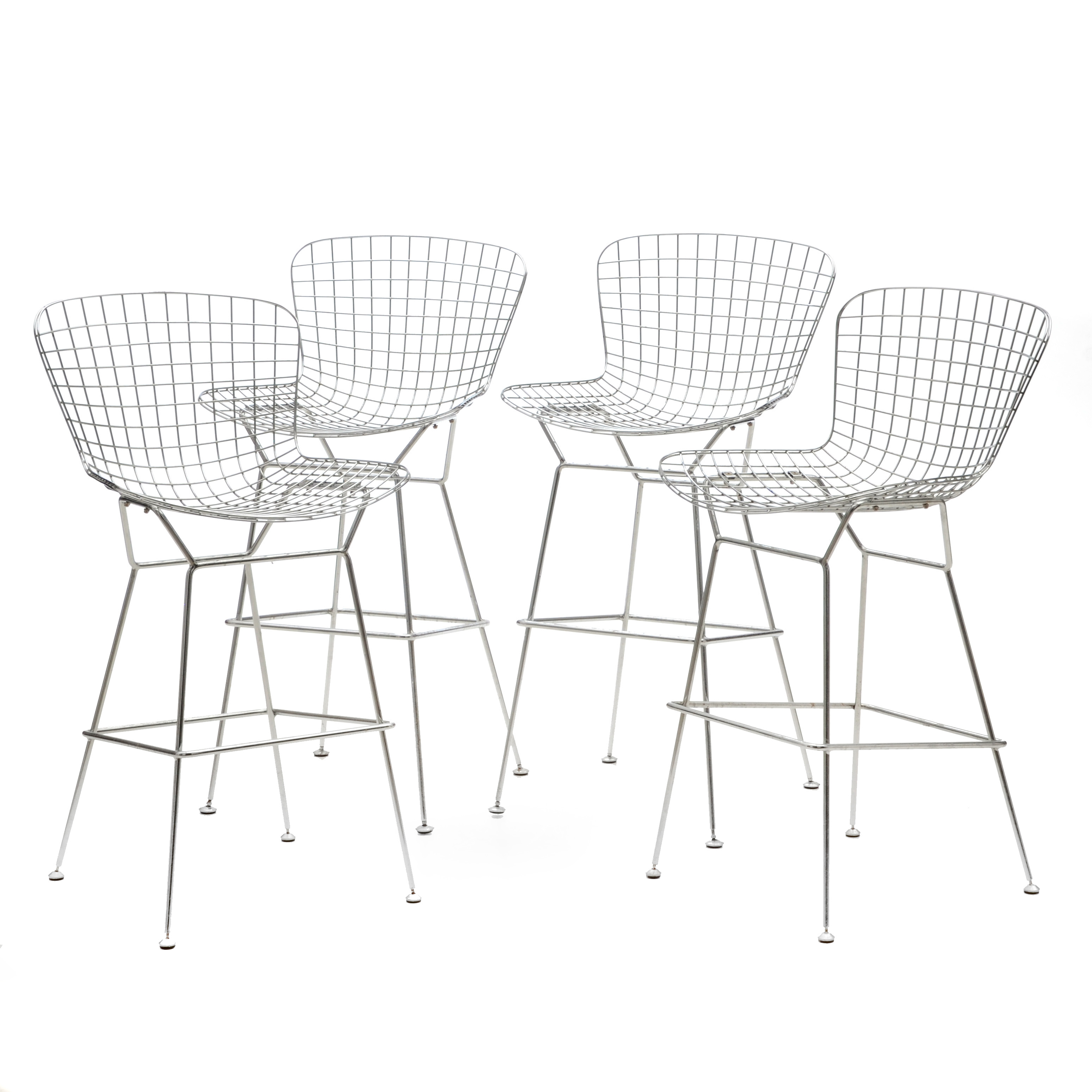 Four Modern Bertoia Style Bar Stools EBTH